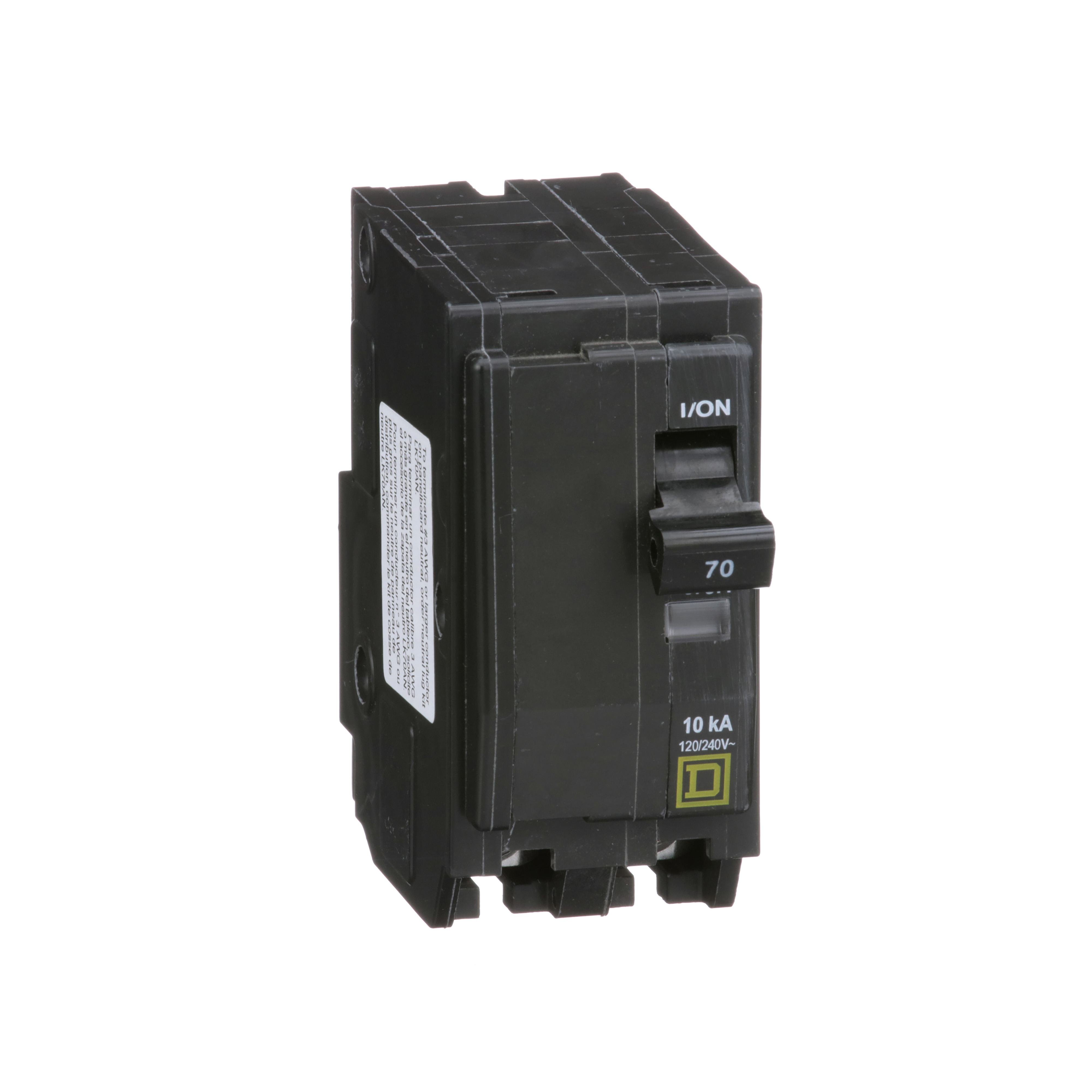 QO270 - Mini circuit breaker, QO, 70A, 2 pole, 120/240VAC, 10kA, plug in