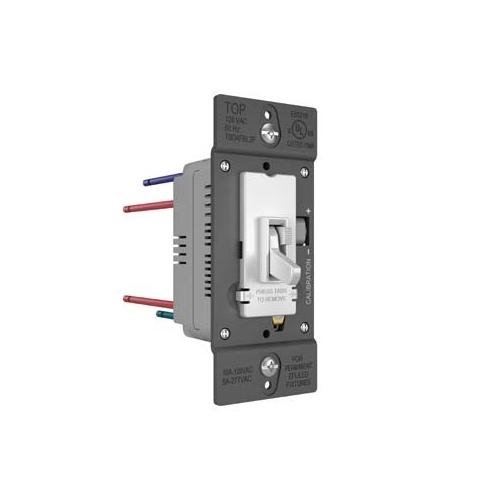 TSD4FBL3PTC - TradeMaster® 0-10V Fluorescent/LED Single Pole/3-Way Toggle Slide Dimmer, Preset, Tri-Color