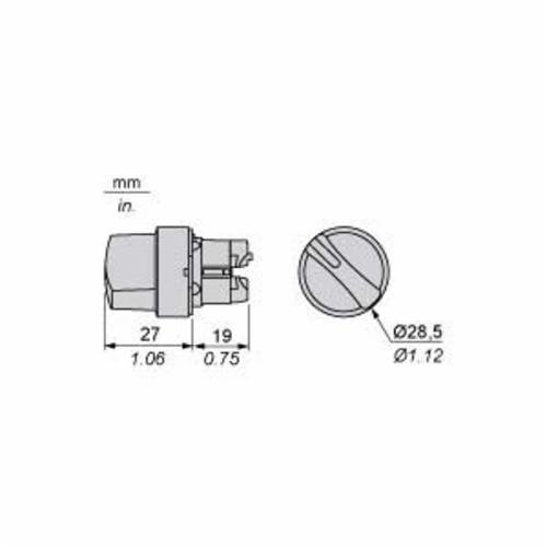 ZB5AD5 - Head for selector switch, Harmony XB5, plastic, black, 22mm, 3 positions, spring return to center