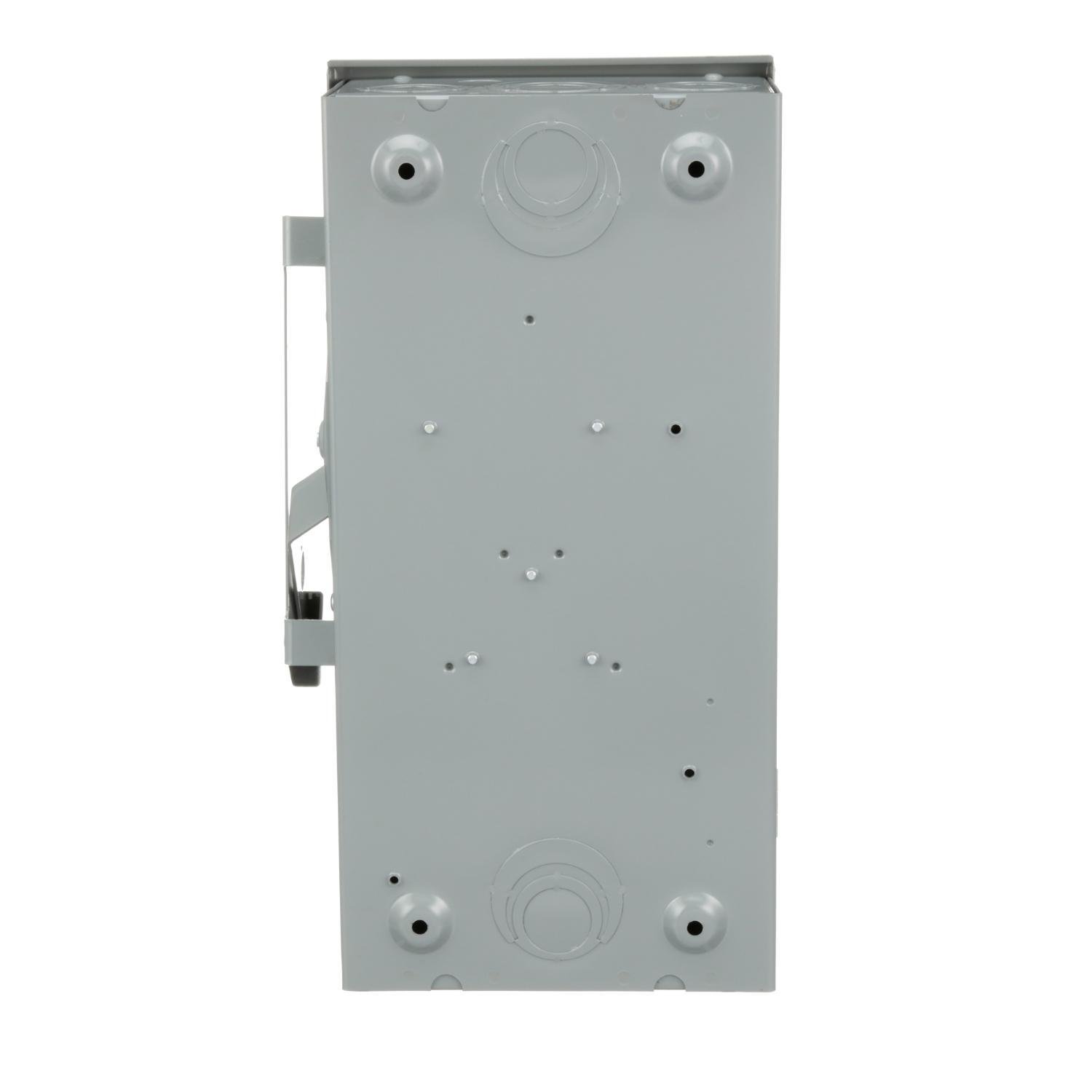 Picture of D223N - Safety switch, general duty, fusible, 100A, 2 pole, 30hp, 240VAC, NEMA 1, neutral factory installed
