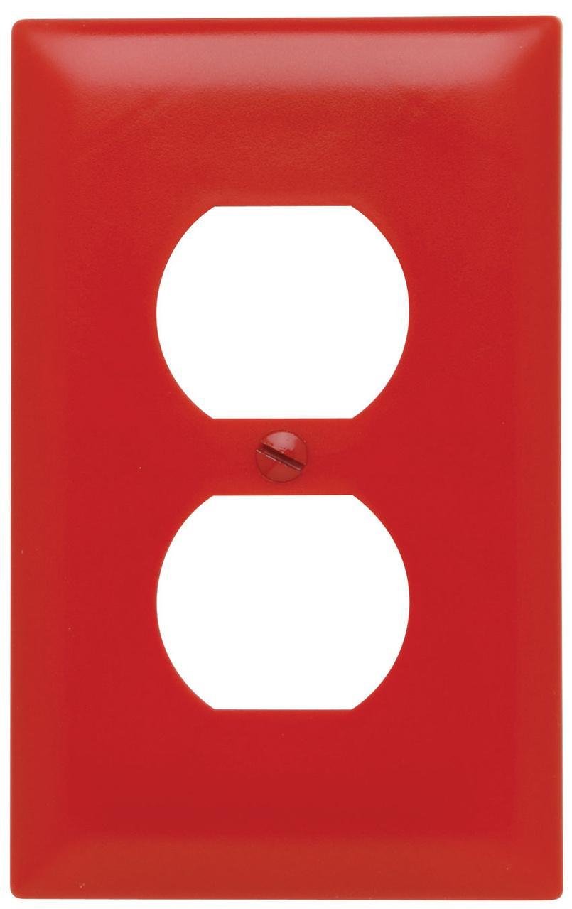 TP8-RED - TradeMaster® 1-Gang Nylon Wall Plate, Duplex Receptacle Openings, Red