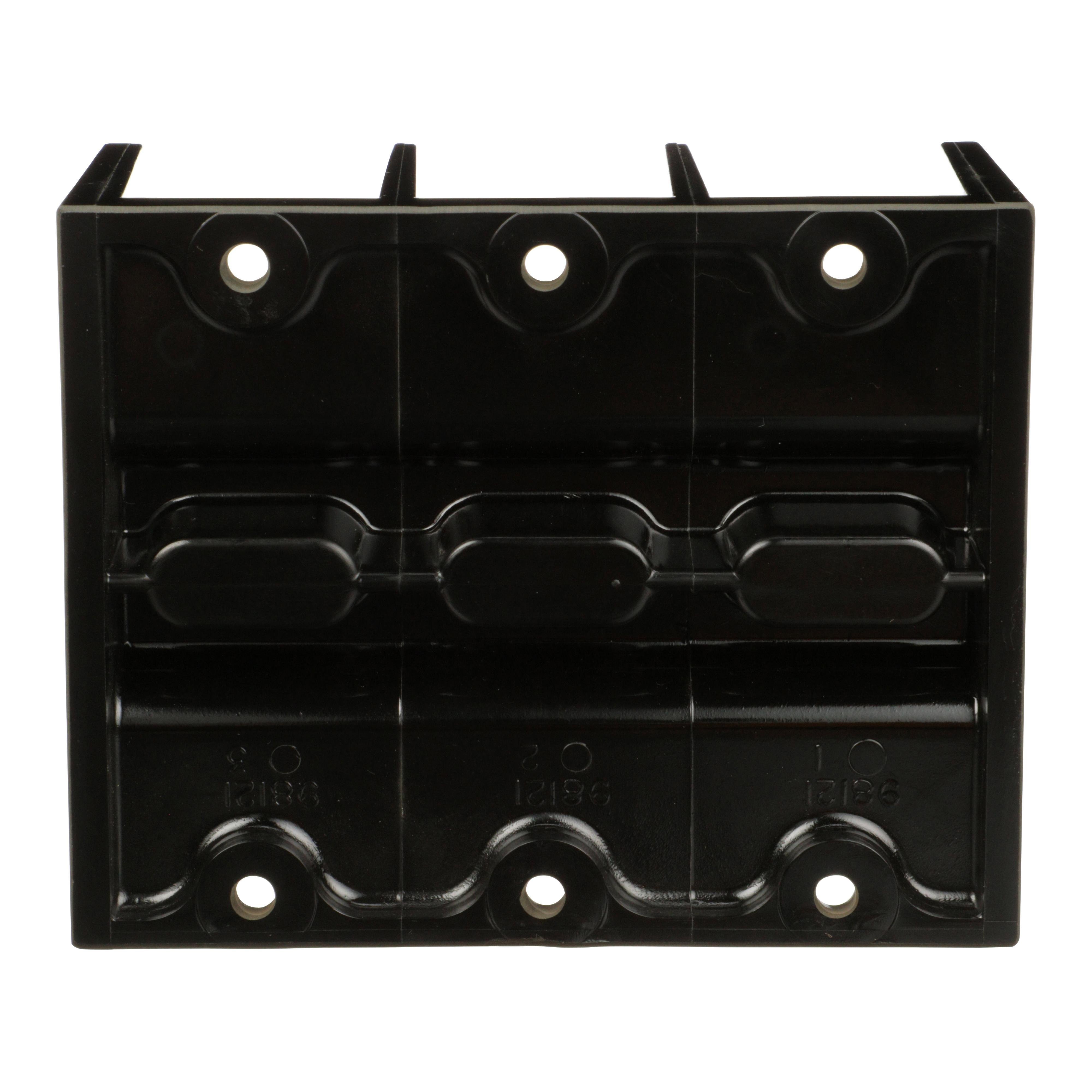 Picture of 9080LBA363206 - Power distribution block, Linergy, 3 pole, 2 line, 6 load, 350A Cu, 270A Al, 600V