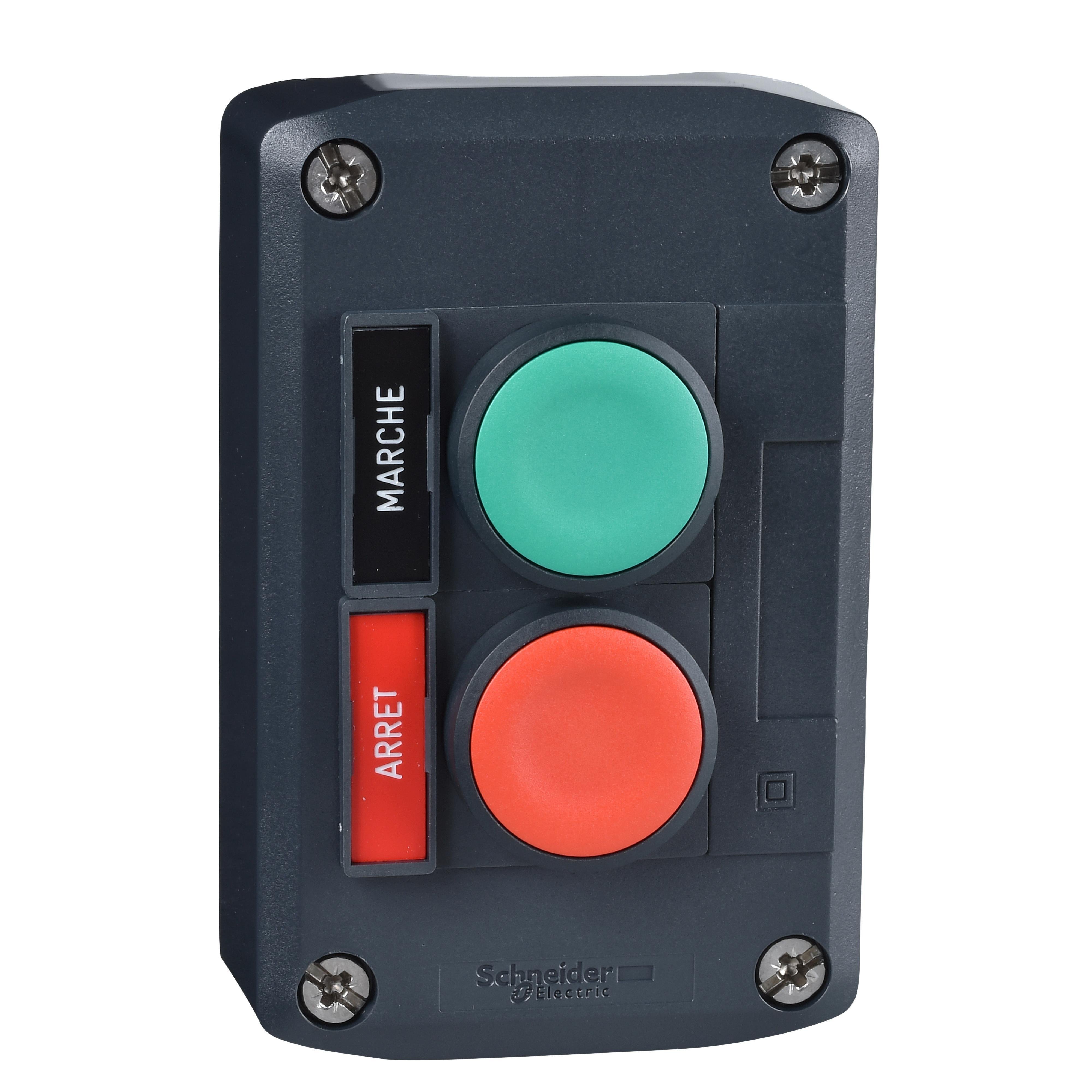 XALACS2 - Complete control station, Harmony XALD, XALK, dark grey, 2 push buttons 22mm, 1NO +1NC