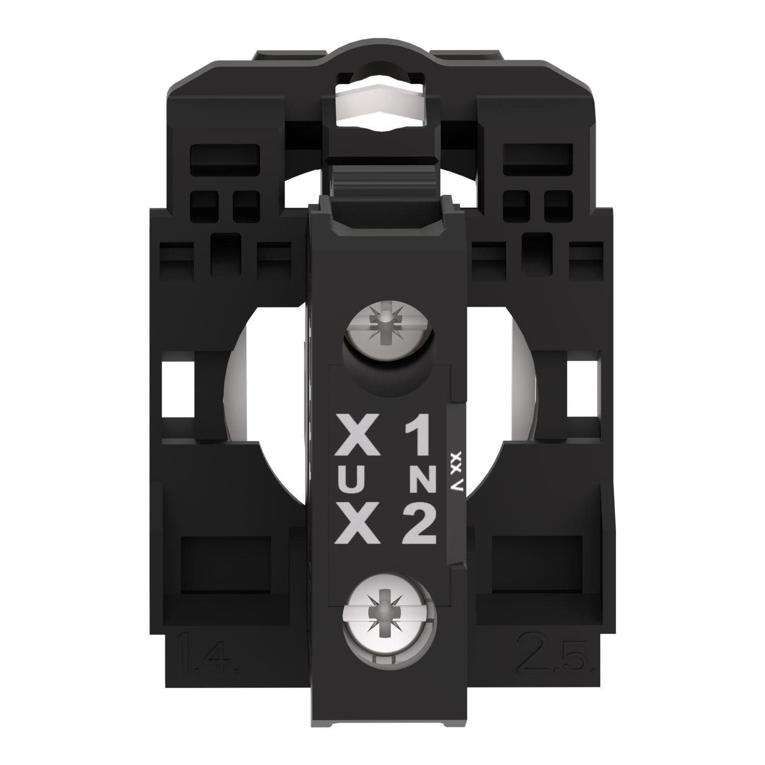 Picture of ZB5AVG1 - Complete body light block assembly, Harmony XB5, plastic, universal LED, screw clamp terminals, 110...120V AC