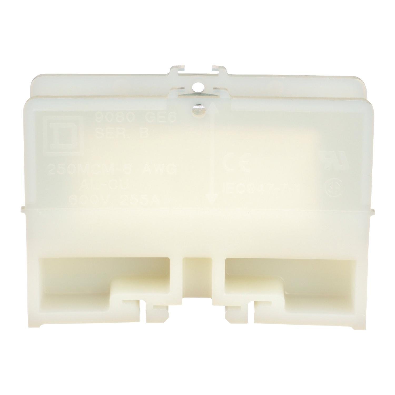 9080GE6 - Terminal block, Linergy, box connector, natural colored block, 255A, 600V