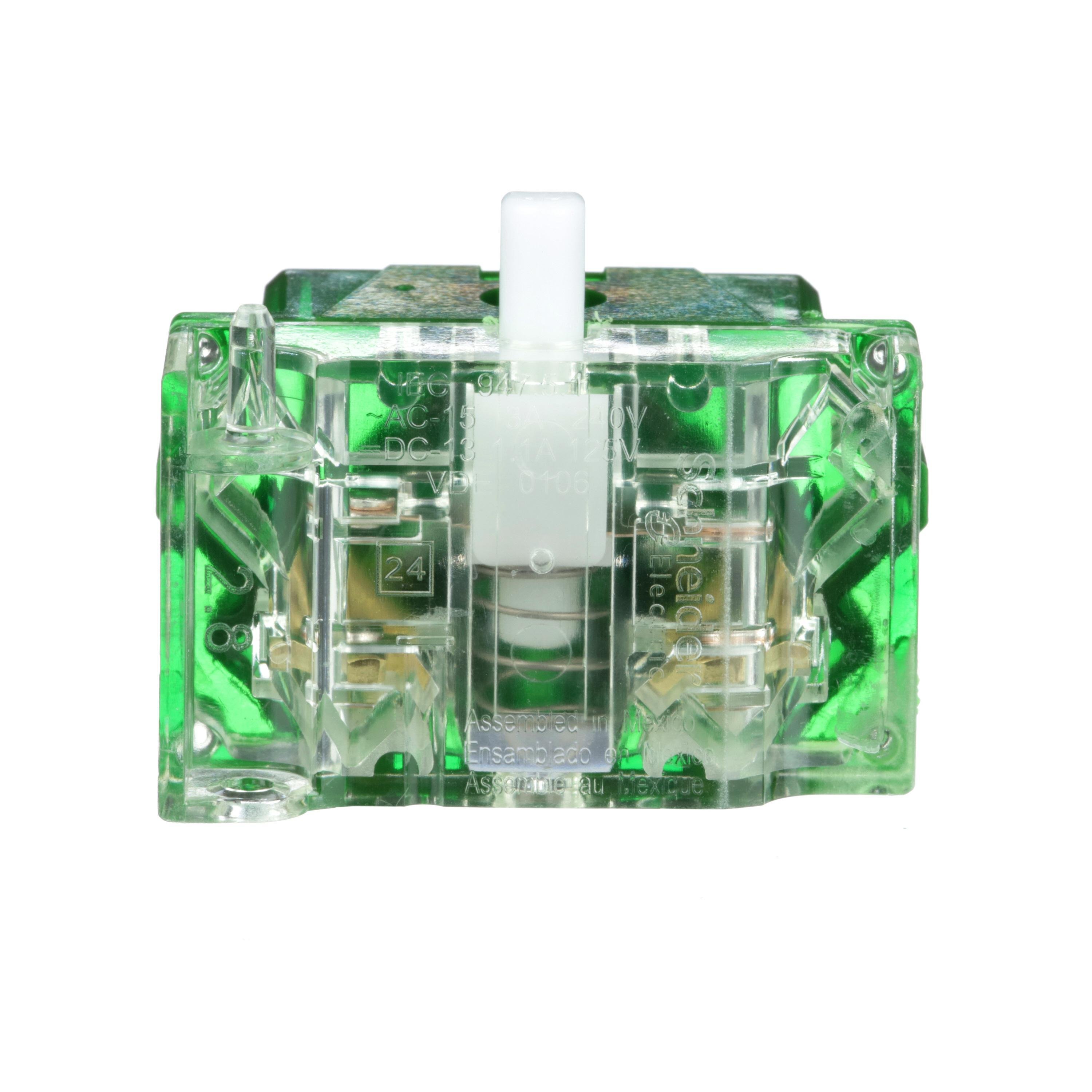 Picture of 9001KA2 - 30mm Push Button, Types K, SK or KX, contact block, 1 NO