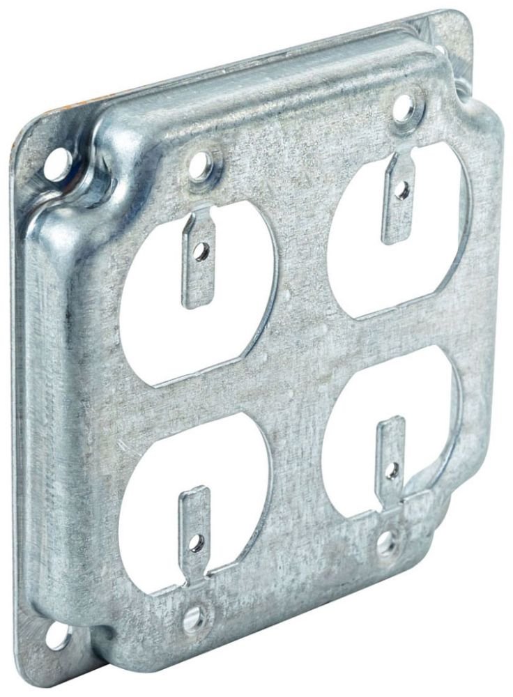 G1939 - Square 1/2" Raised Two Duplex Receptacle"dustrial Surface, 4", 50 Pak