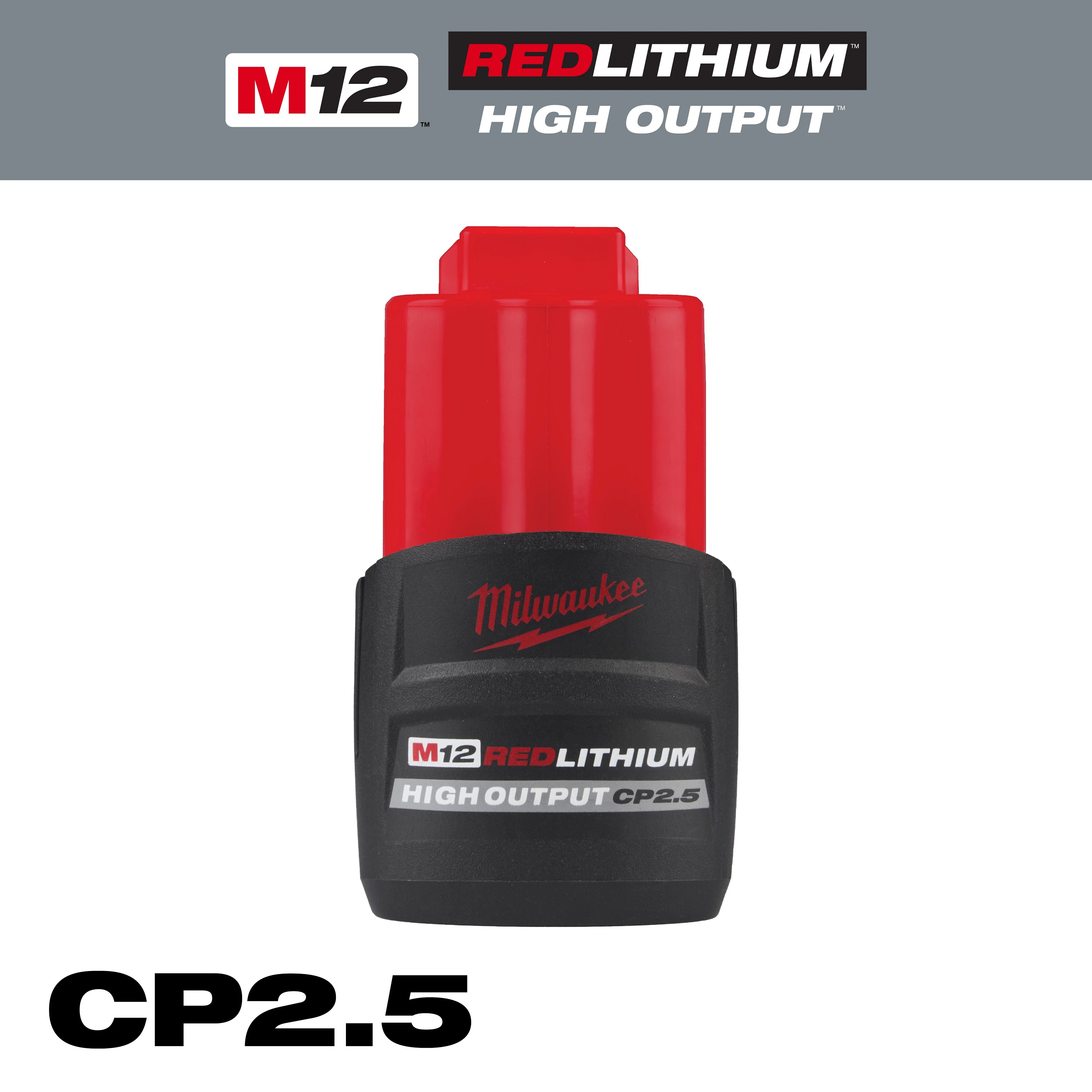 Picture of M12 REDLITHIUM™ HIGH OUTPUT™ CP2.5 Battery Pack