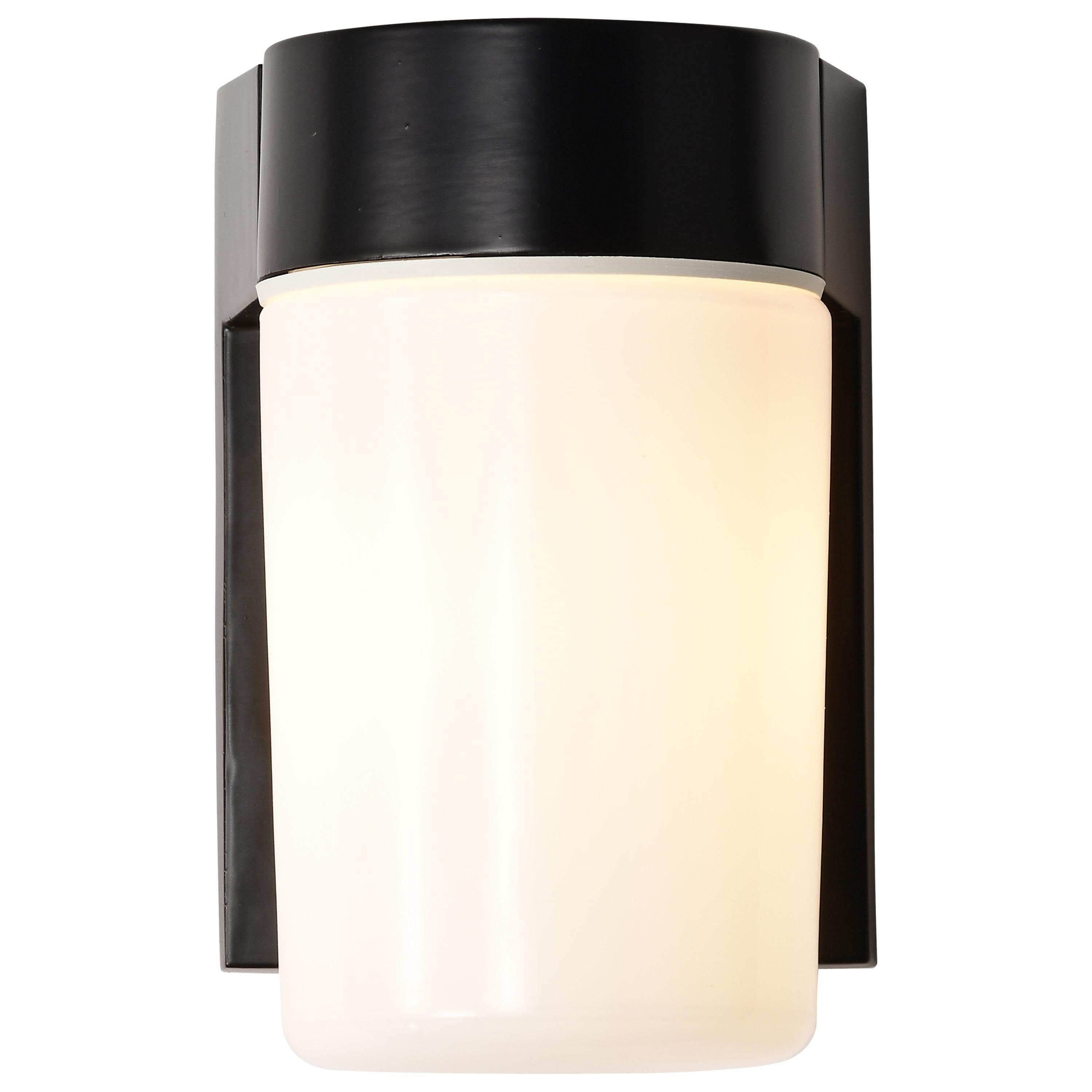 Picture of SF77-137 - 1 Light - 8" Utility Wall with White Glass - Black Finish