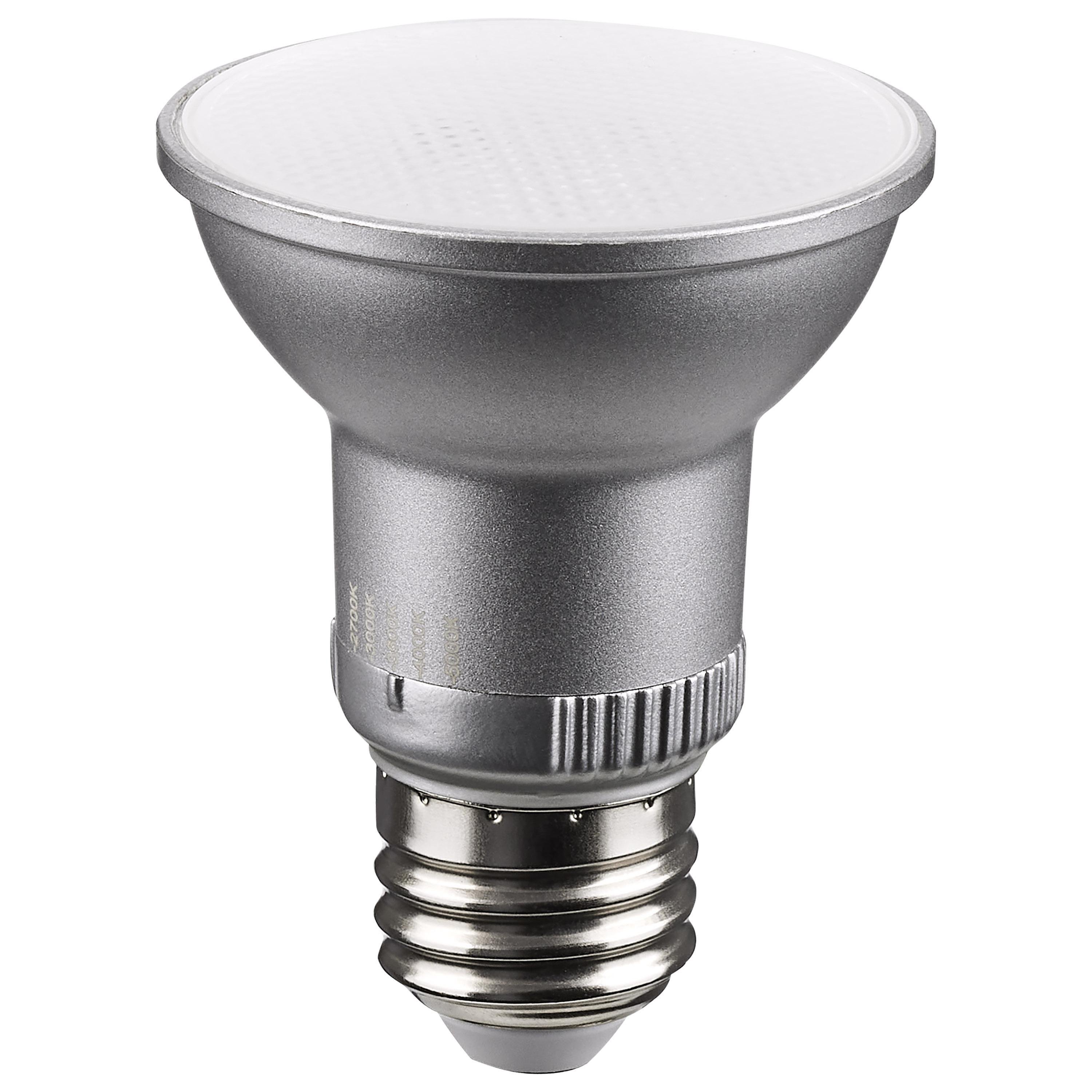 S11581 - 5.5 Watt PAR20 LED - Medium Base - Silver Finish - CCT Selectable - 120 Volt - 40 Degree Beam Angle