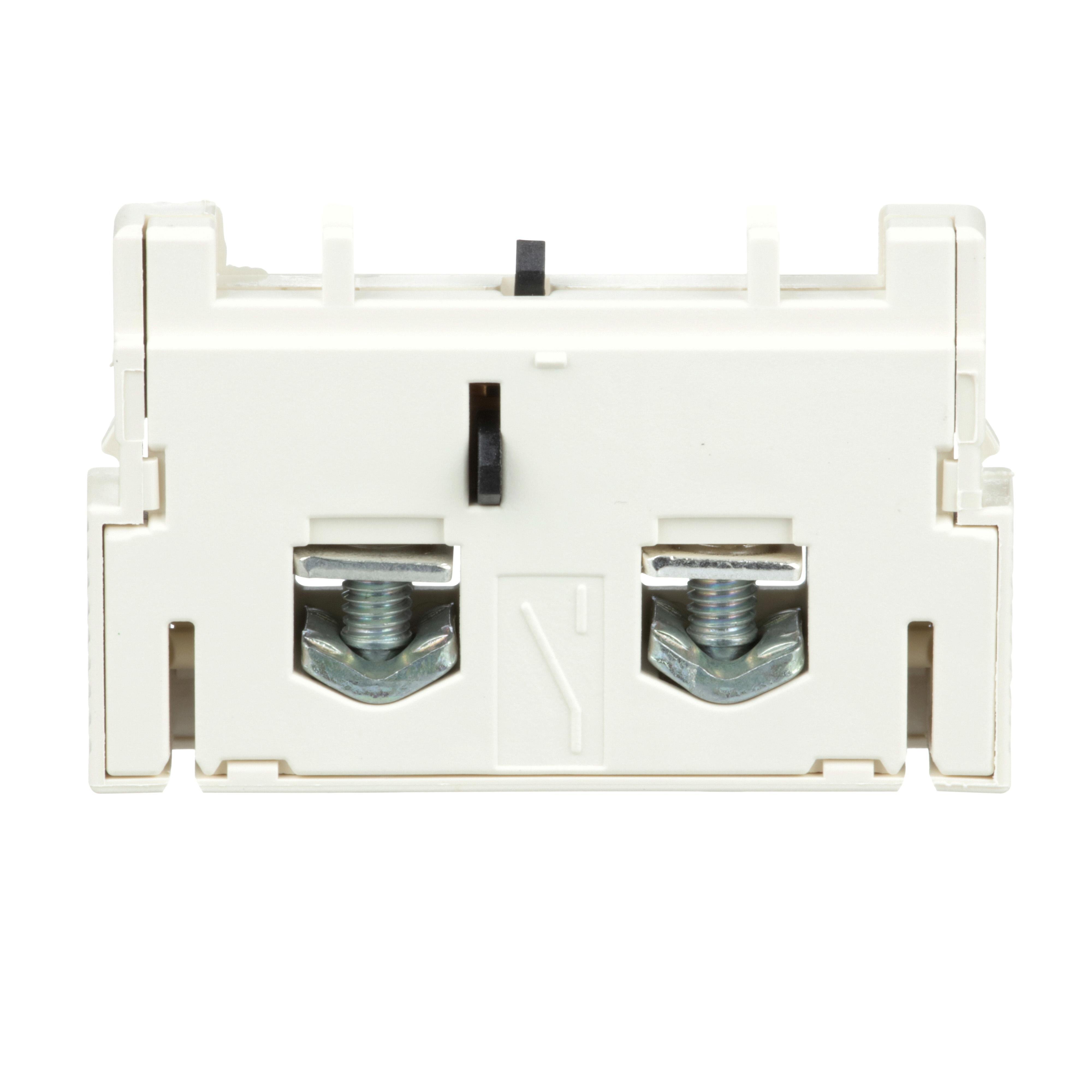 Picture of GVAE1 - TeSys Deca Manual Starter and Protector, auxiliary contact block, 1 NO or NC, top mount, screw clamp