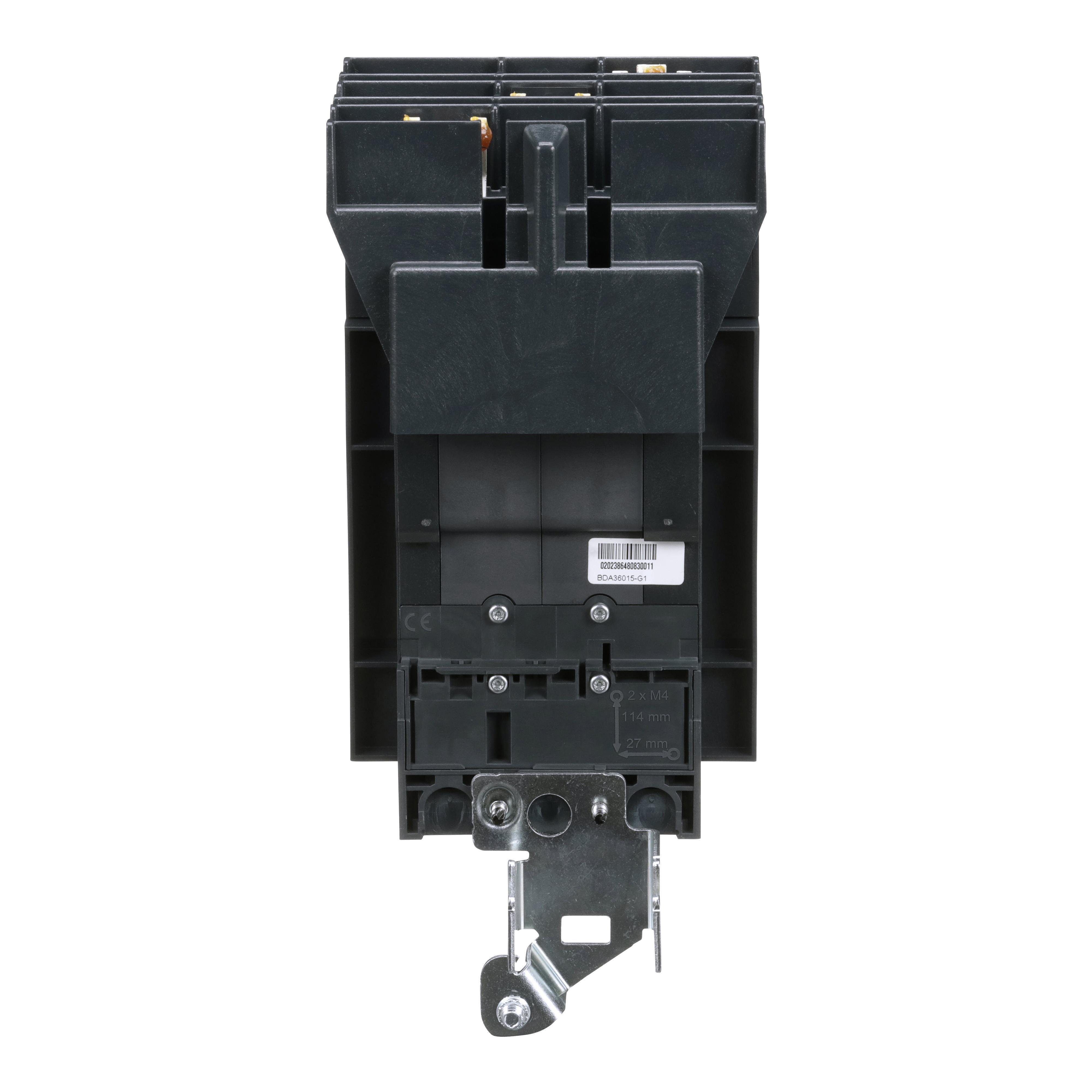 Picture of BDA36015 - Circuit breaker, PowerPacT B, 15A, 3 pole, 600Y/347VAC, 14kA, I-Line, thermal magnetic, 80%, ABC