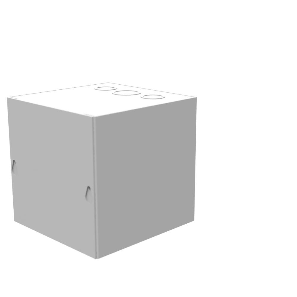 Picture of 666-SC1 - 6x6x6 Screw Cover Type 1 UL Listed Steel Knockouts ANSI 61 Gray Cover With Teardrop Slots Mounting Holes In Back