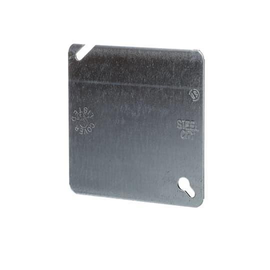 52-C-1 - Square Box Cover, 4 Inch Square, Pre-Galvanized Steel, Flat and Blank