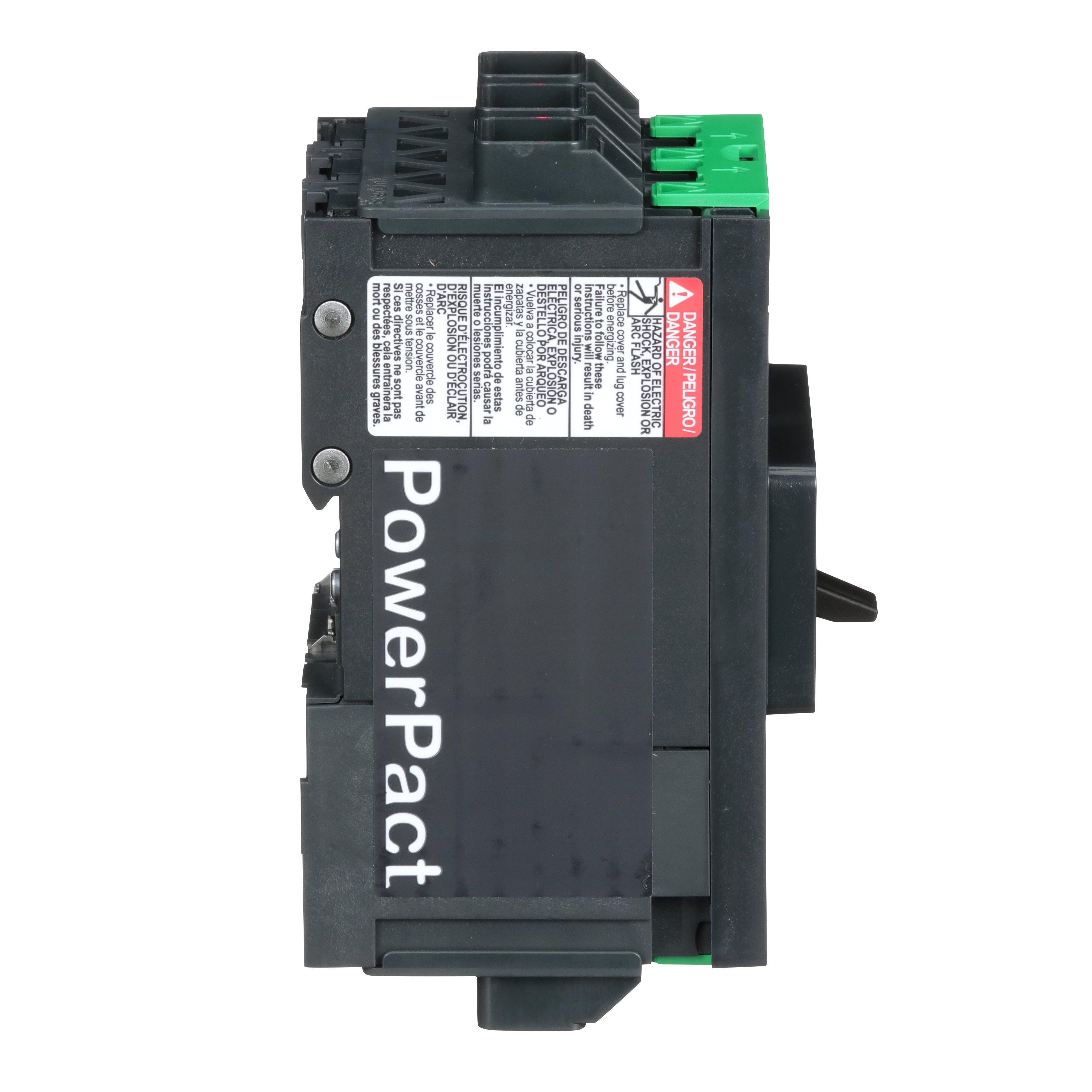 Picture of BGL36060 - Circuit breaker, PowerPacT B, 60A, 3 pole, 600Y/347VAC, 18kA, lugs, thermal magnetic, 80%