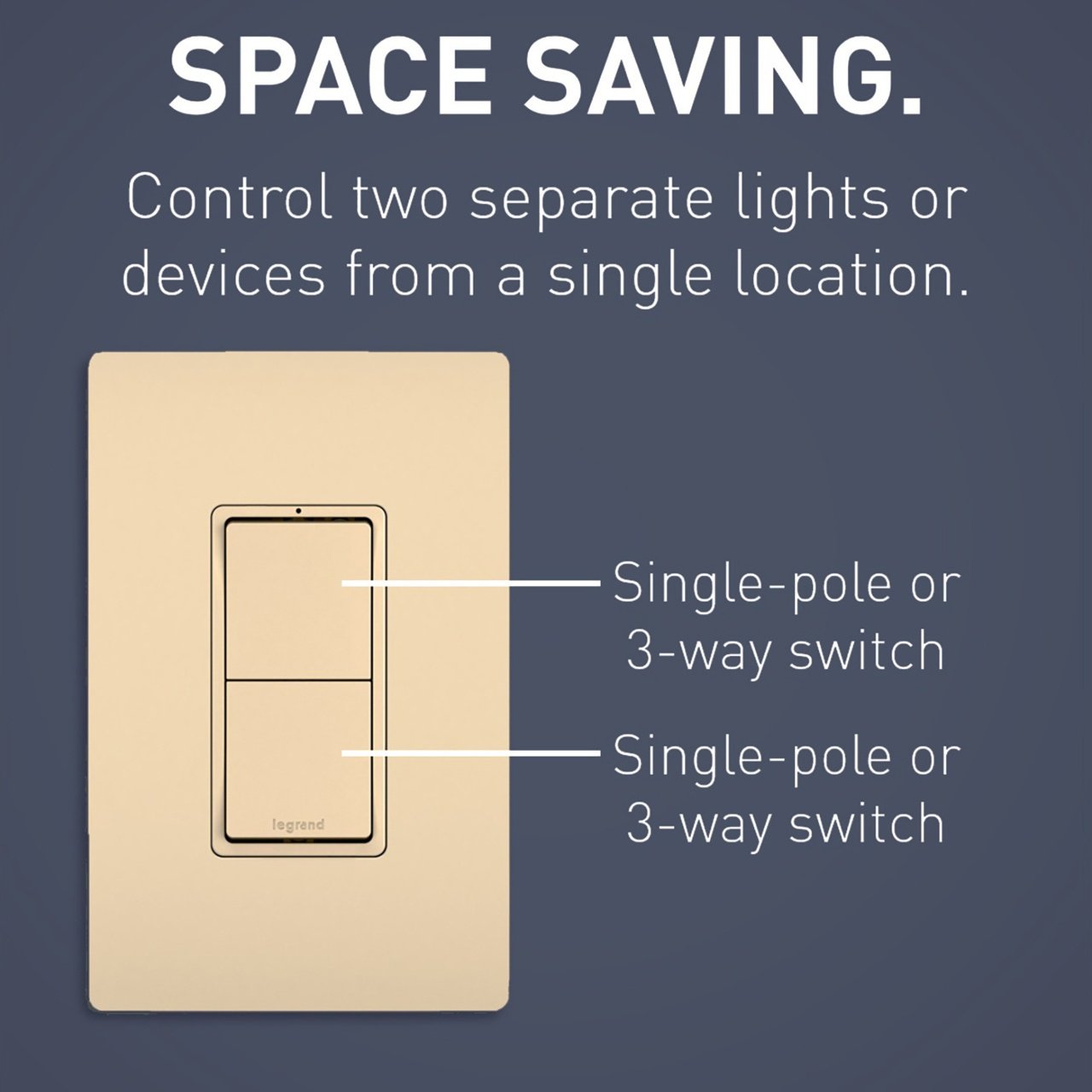 Picture of RCD33I - radiant® Two Single Pole/3-Way Switches, Ivory