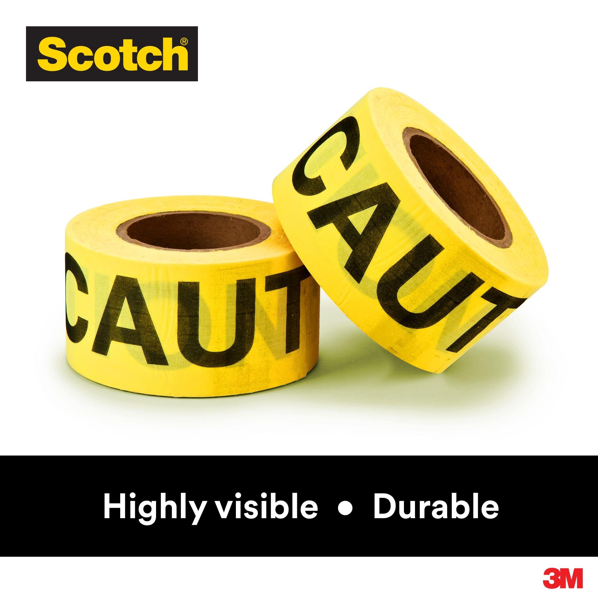 Picture of 300 - Scotch Barricade Tape 300, CAUTION, 3 in x 1000 ft, Yellow, 8 rolls/case, BULK