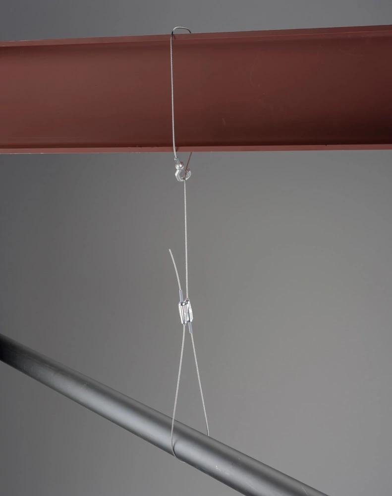 Picture of SLK15L1 - Tool-free 1.5mm Wire Rope Hanger Kit with Hook End-Fitting - 3.3' Long - 44LB