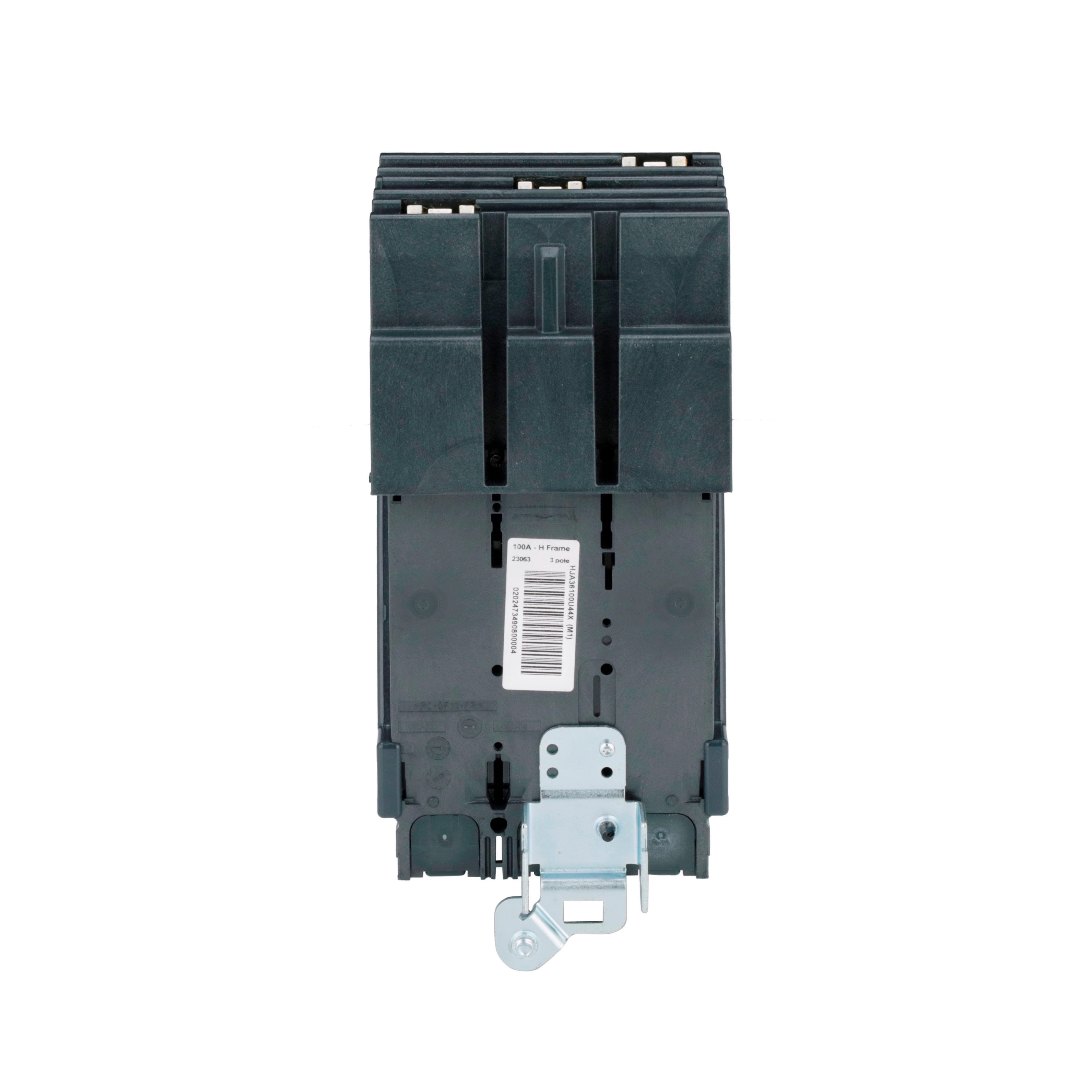 Picture of HJA36100U44X - Circuit breaker, PowerPacT H, 100A, 3 pole, 600VAC, 25kA, I-Line, Micrologic 6.2A, 80%, ABC