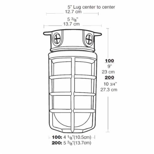 Picture of VX100DG - VAPORPROOF 100W CEILING 4 INCHES BOX 1/2 INCH NPS GLOBEGLOBE DIE CAST GRD