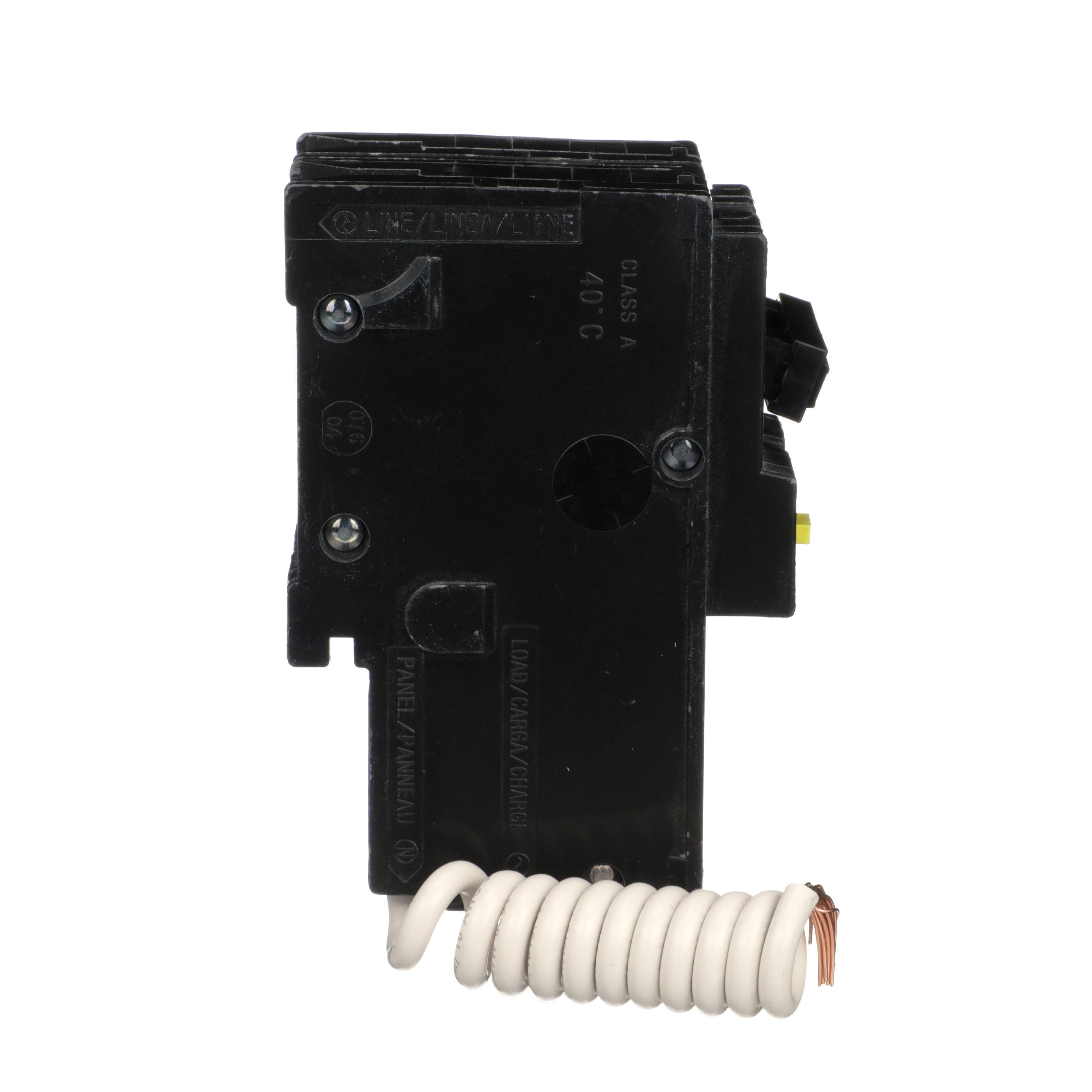 Picture of HOM220GFIC - Mini circuit breaker, Homeline, 20A, 2 pole, 120/240VAC, 10kA AIR, ground fault class A, plug in, UL [TAA]