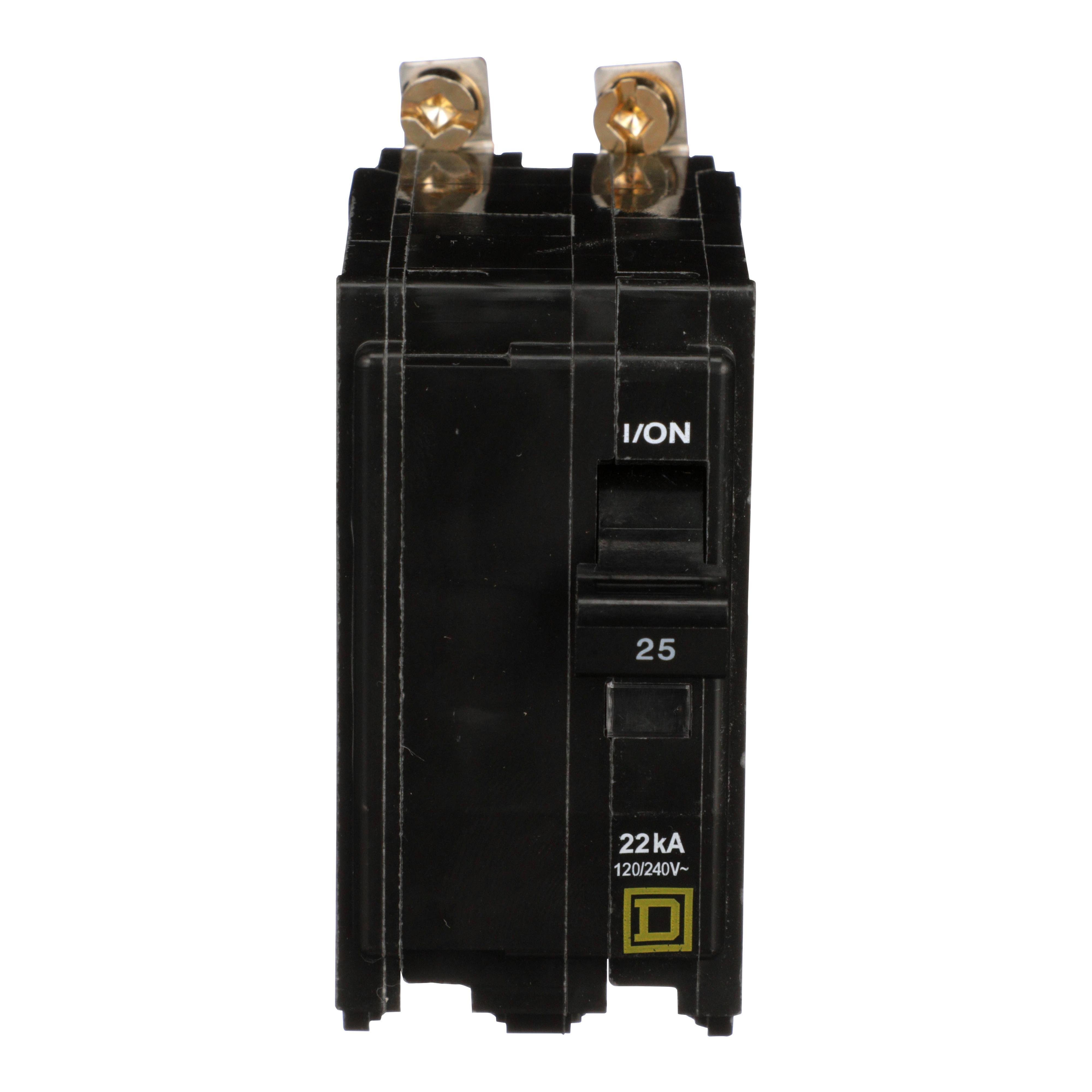 QOB225VH - Mini circuit breaker, QO, 25A, 2 pole, 120/240VAC, 22kA, bolt on