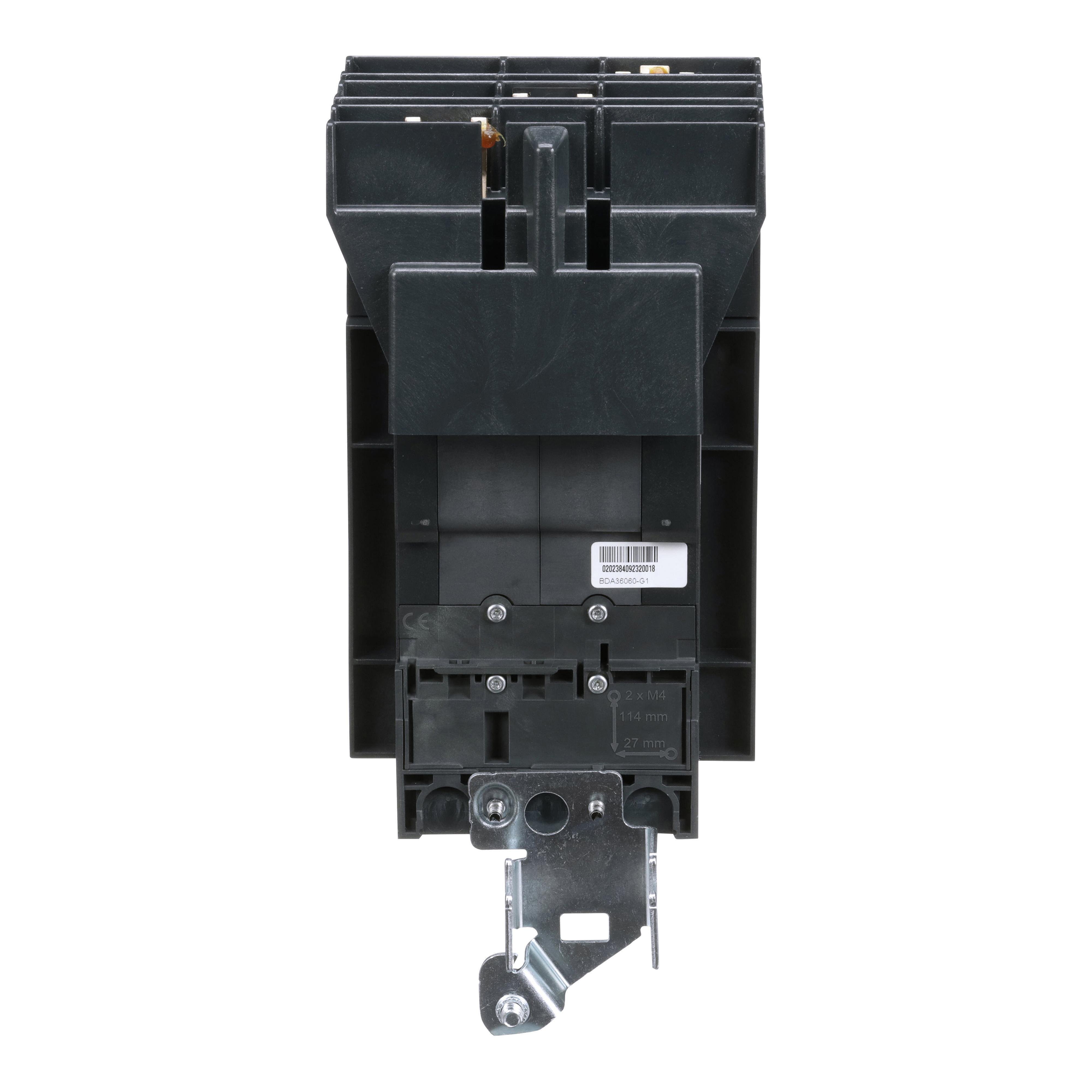 Picture of BDA36060 - Circuit breaker, PowerPacT B, 60A, 3 pole, 600Y/347VAC, 14kA, I-Line, thermal magnetic, 80%, ABC