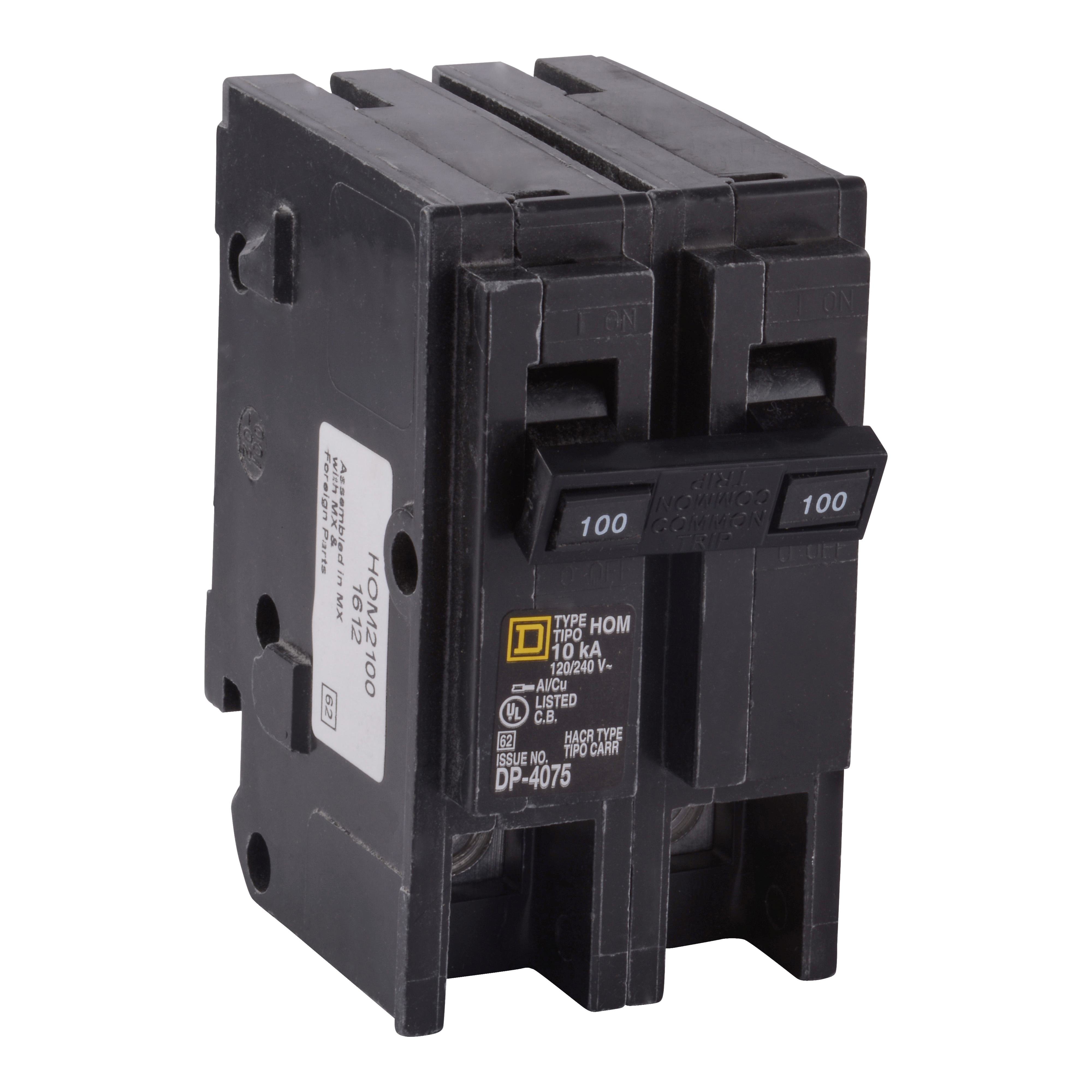 HOM2110 - Mini circuit breaker, Homeline, 110A, 2 pole, 120/240VAC, 10kA AIR, standard type, plug in, UL