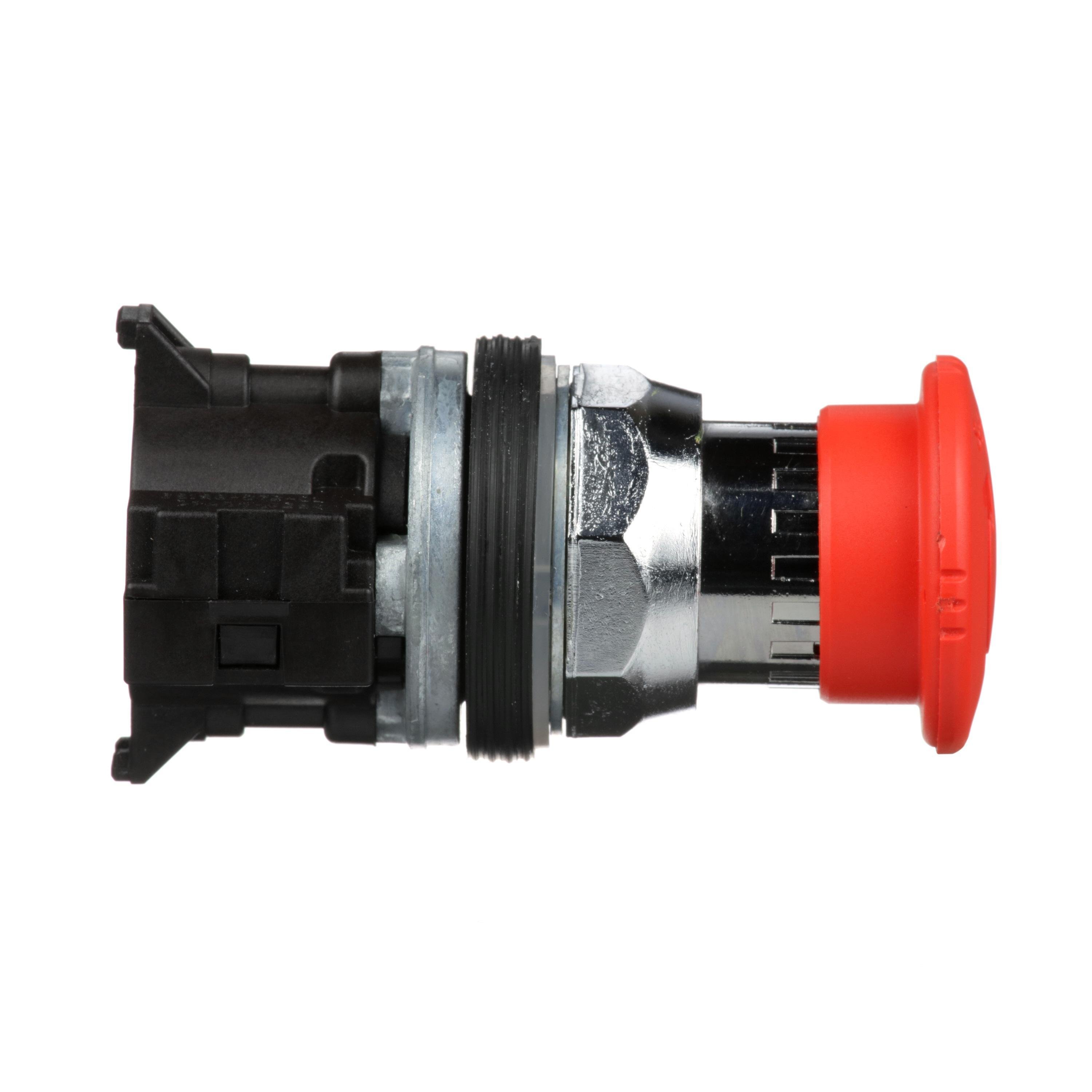 Picture of 9001KR16 - 30mm Push Button, Type K, turn to release trigger action mushroom operator, 2 position, plastic red mushroom head