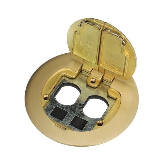 Picture of E97BR2D - DUAL SERVICE BRASS FLOOR BOX COVER