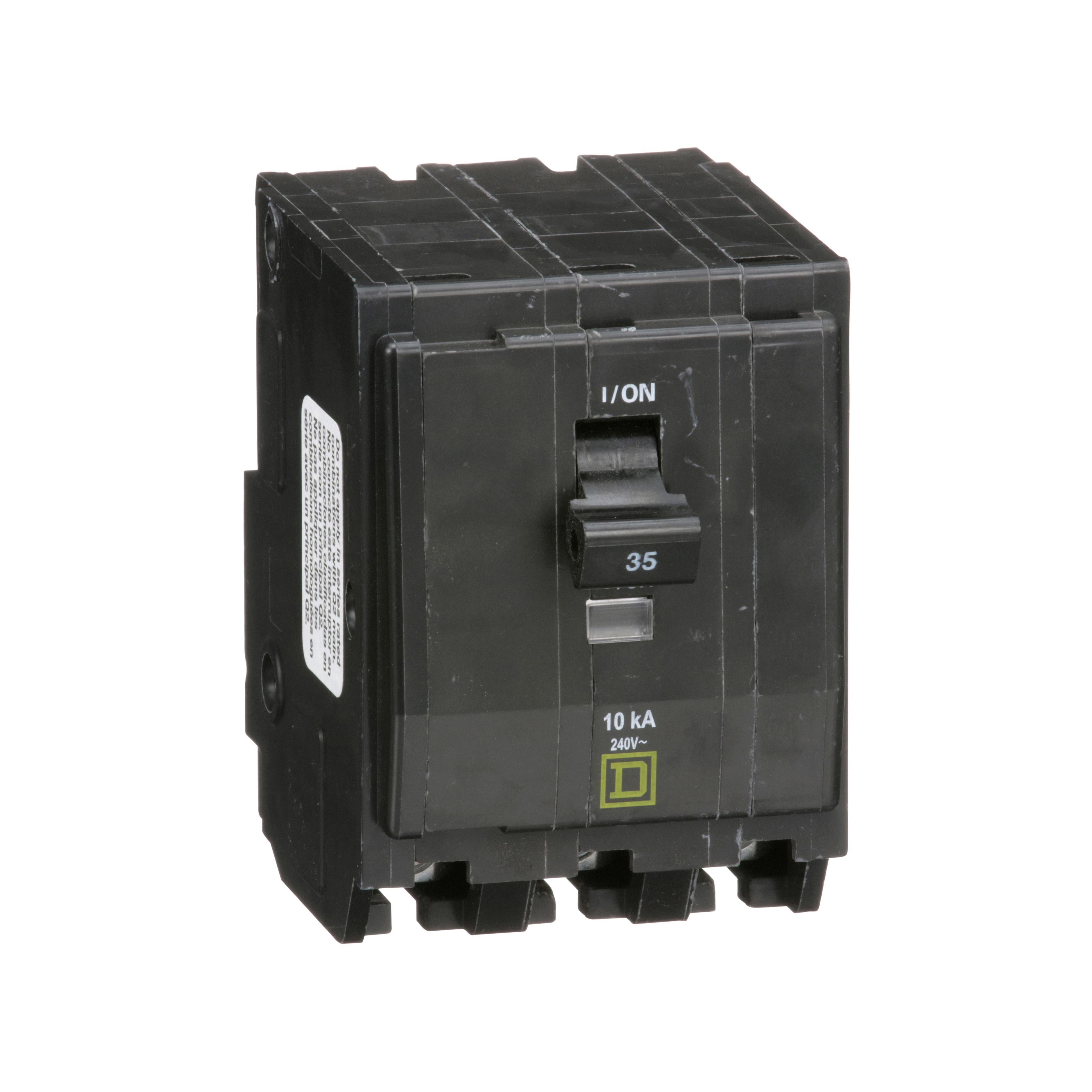 Picture of QO335 - Mini circuit breaker, QO, 35A, 3 pole, 120/240VAC, 10kA, plug in