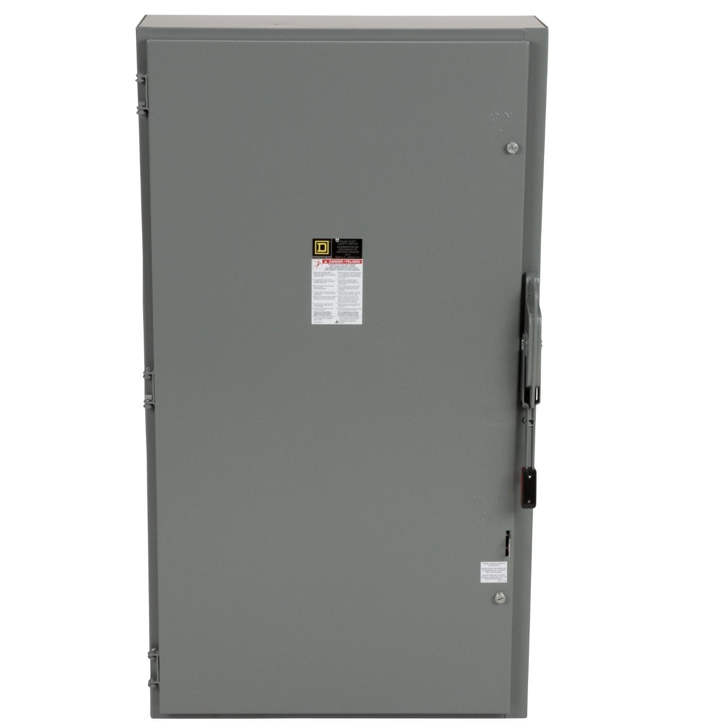 H366N - Safety switch, heavy duty, fusible, 600A, 4 wire, 3 pole, 1 neutral, 500hp, 600VAC/DC, NEMA 1