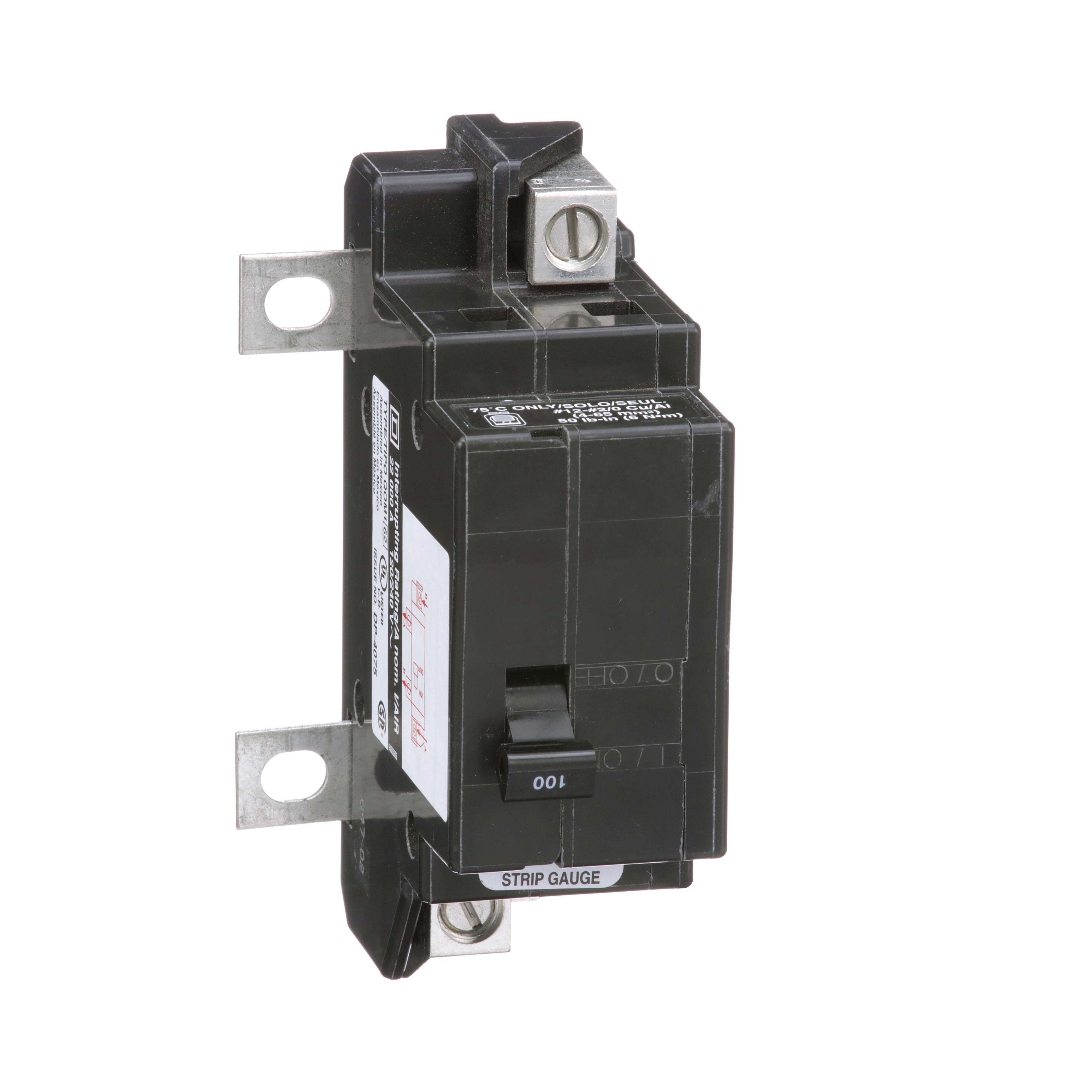 Picture of QOM100VH - Main breaker, QO, 100A, 2 pole, 120/240VAC, 22kA, bolt on