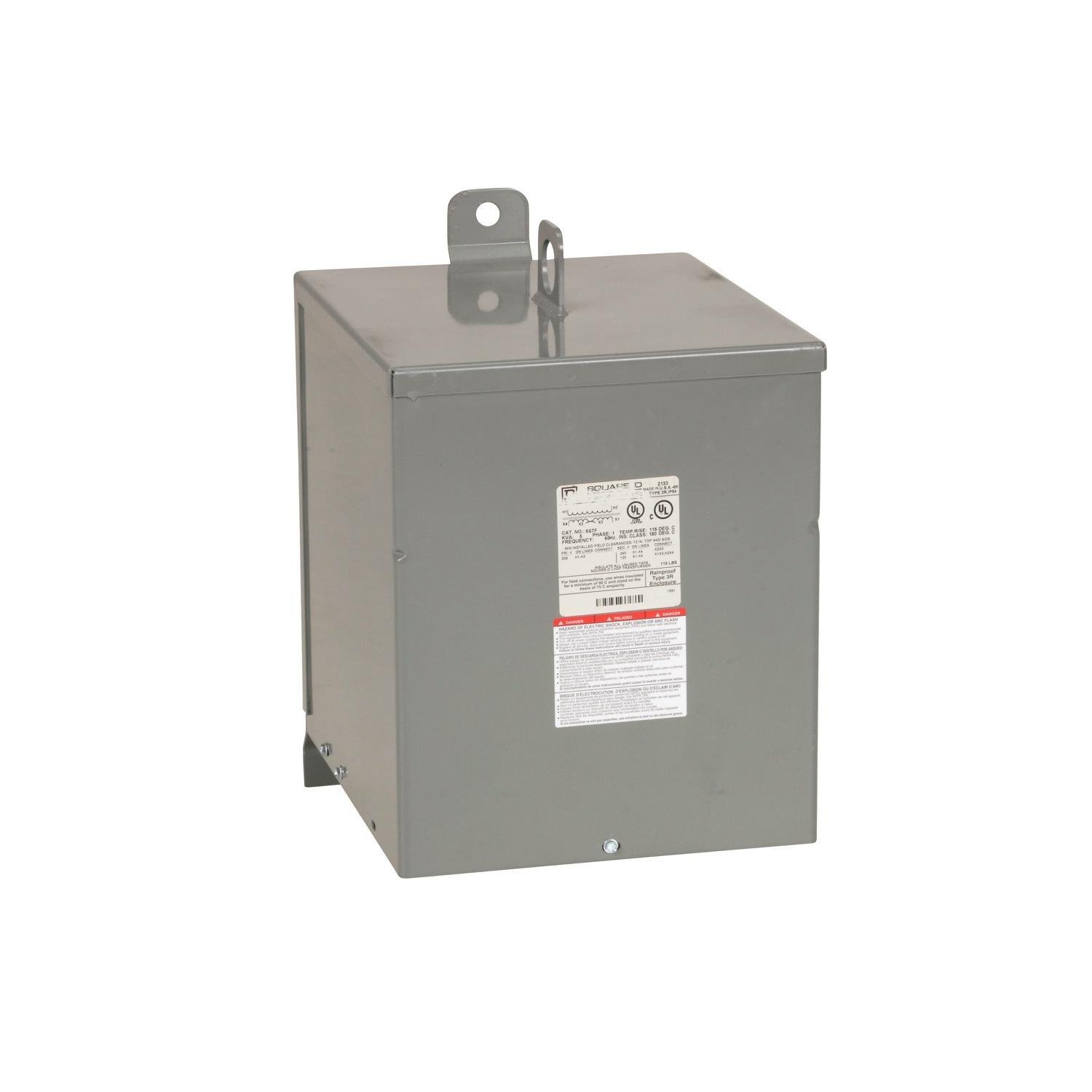 5S7F - Transformer, dry type, encapsulated, 5kVA, 1 phase, 208V primary, 120/240V secondary, 13B, 115C rise [TAA]