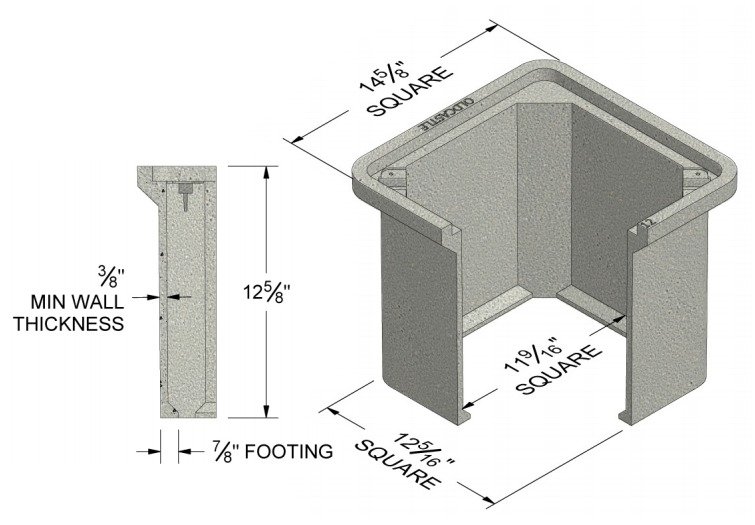 PHA121212HE002X000 - Oldcastle Polymer 1212, Handhole 12x12x12, tier 15