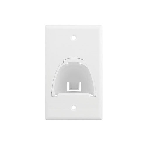 Picture of WP9001-WH - Single Gang Hinged Bullnose Wall Plate, White
