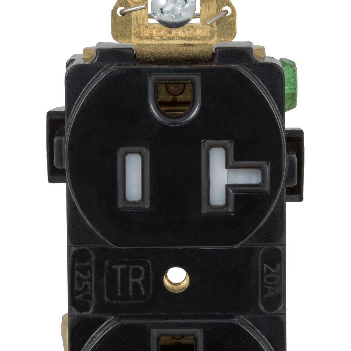 Picture of HBL5362 - Straight Blade Devices, Receptacles, Duplex, Industrial Grade, 2-Pole 3-Wire Grounding, 20A 125V, 5-20R, Brown, Single Pack