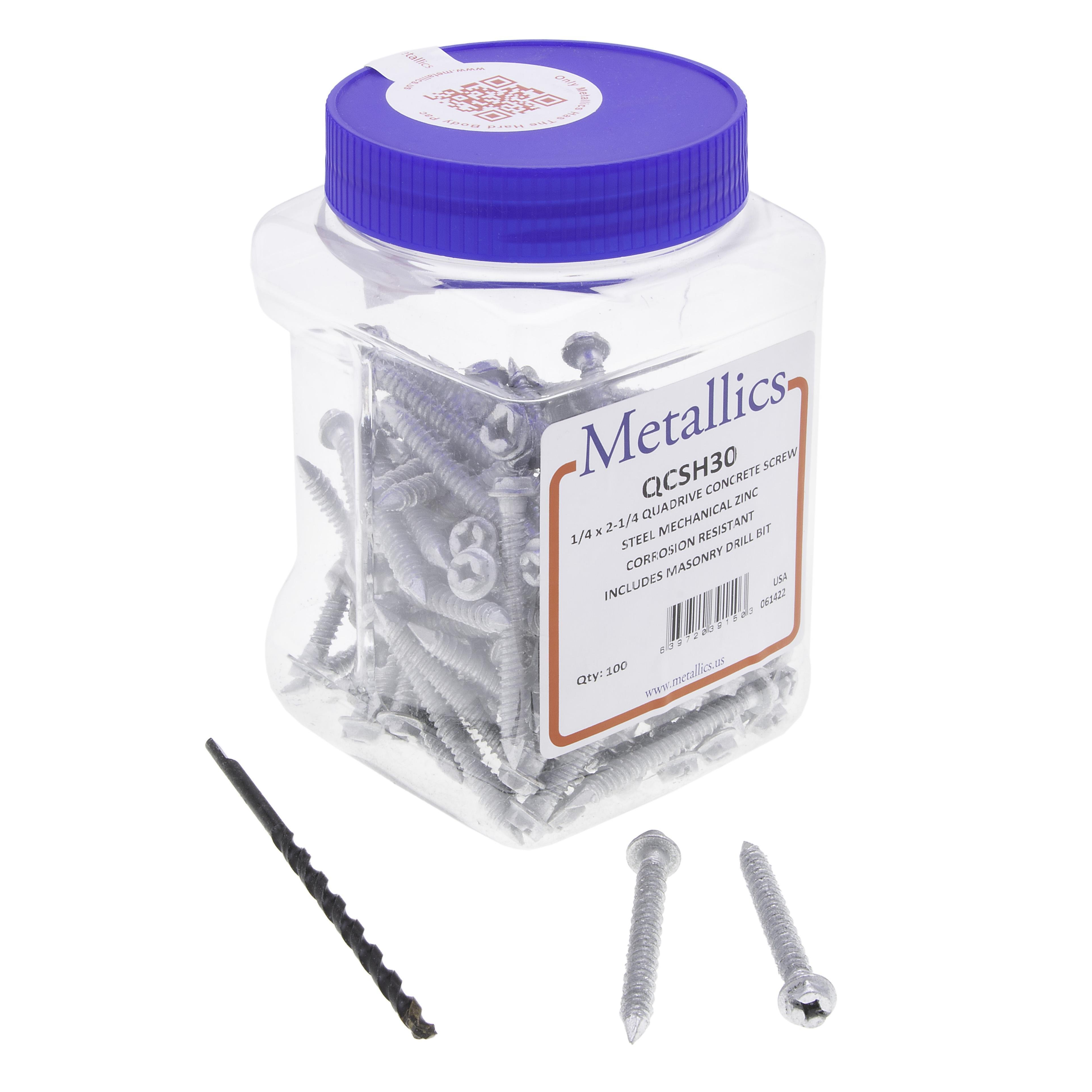 Picture of QCSH30 - Anchors 1/4 X 2-1/4 Qd 5/16Hd Conc Scr St-zn (Jar 100)