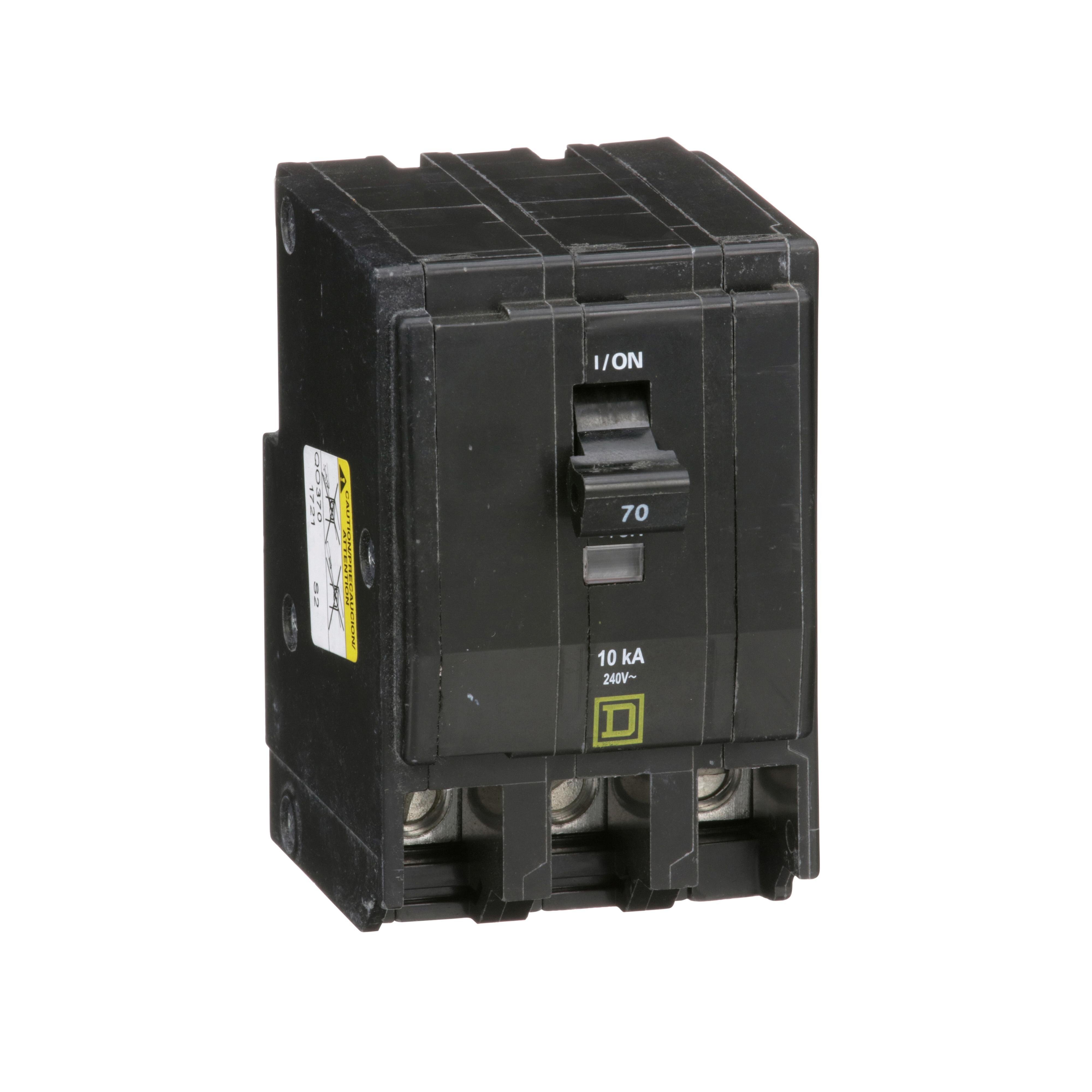 Picture of QO370 - Mini circuit breaker, QO, 70A, 3 pole, 120/240VAC, 10kA, plug in