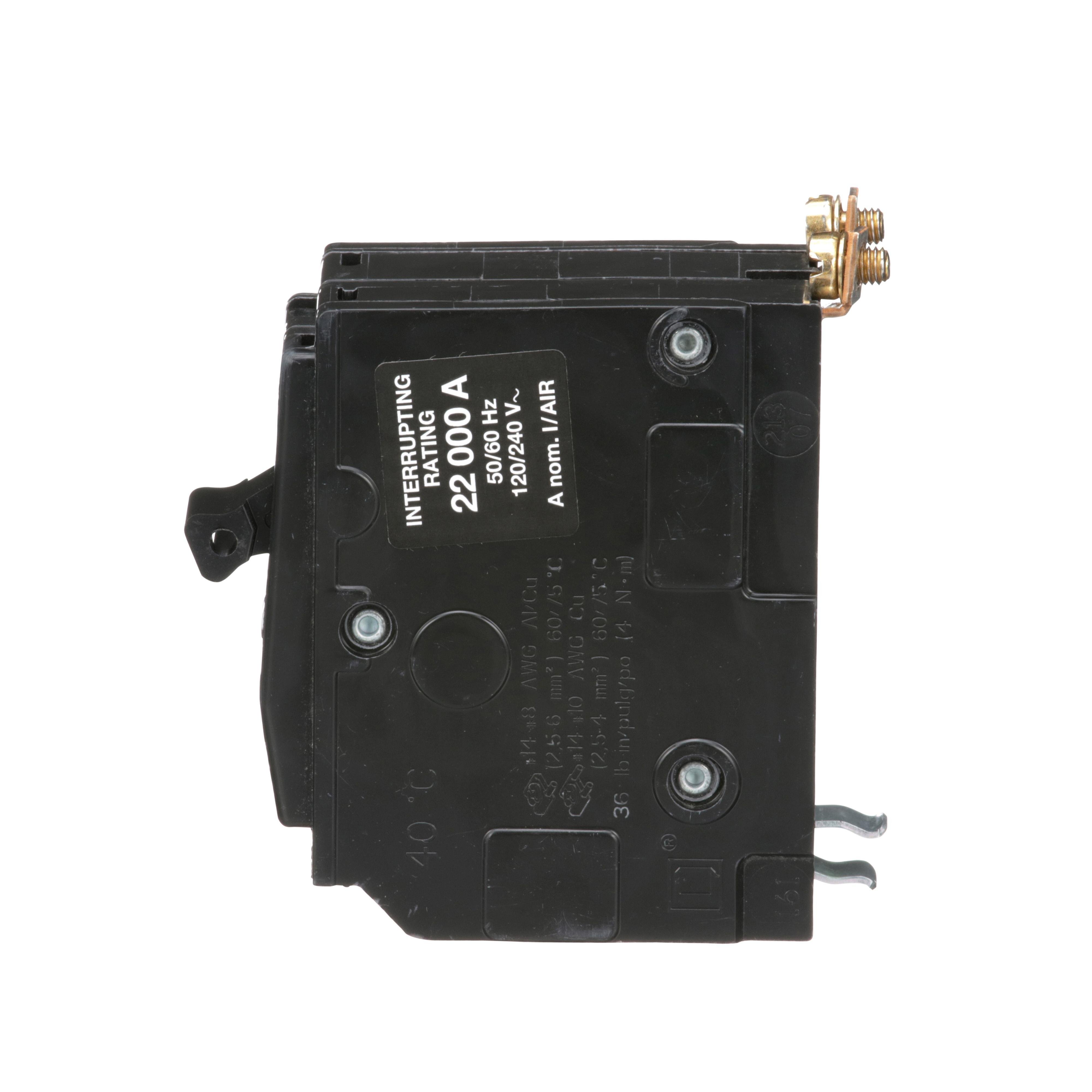 Picture of QOB215VH - Mini circuit breaker, QO, 15A, 2 pole, 120/240VAC, 22kA, bolt on