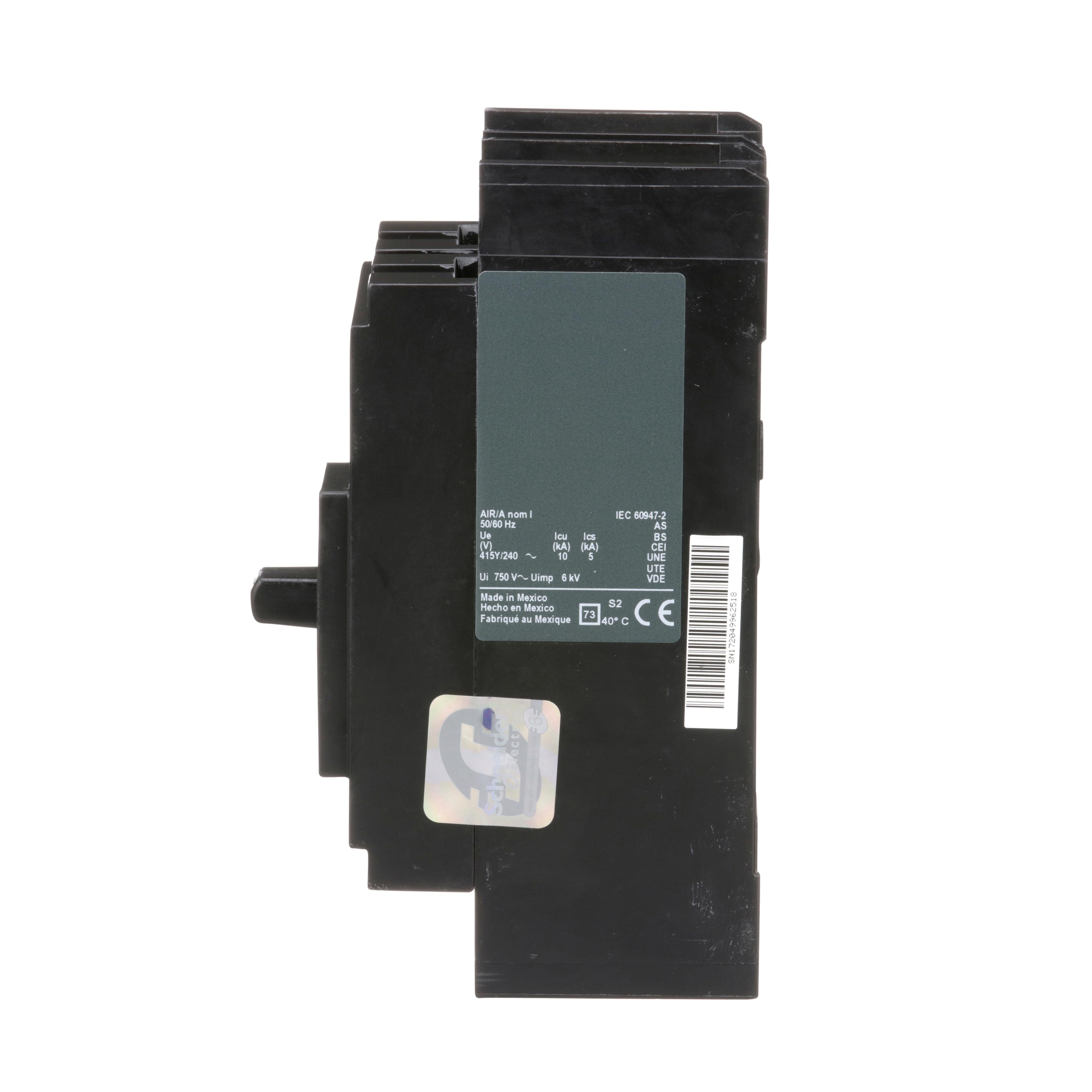 Picture of QBL22100 - Circuit breaker, PowerPacT Q, 100A, 2 pole, 240VAC, 10kA, lugs, thermal magnetic, 80%