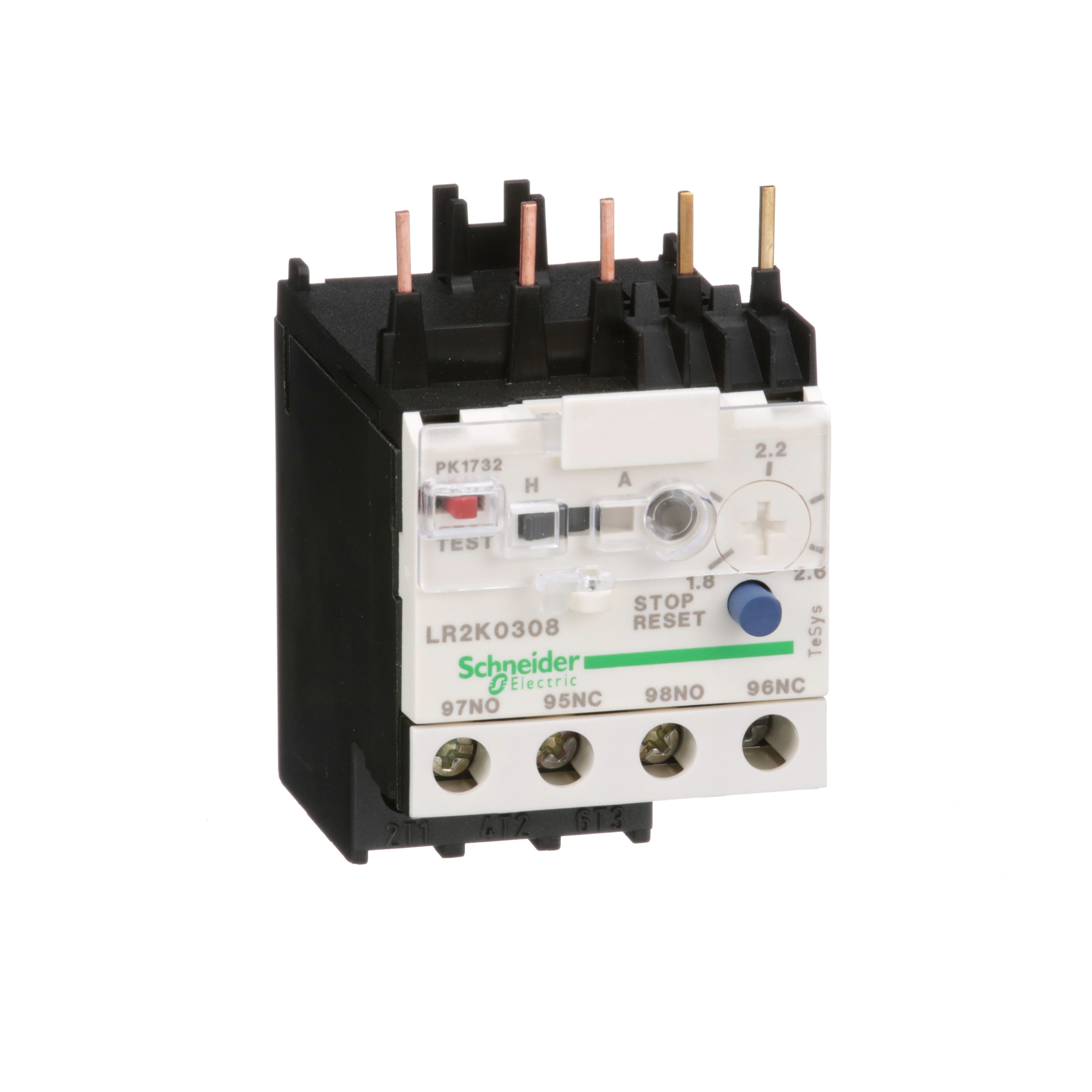 LR2K0308 - Differential thermal overload relays, TeSys K, 1.8 to 2.6A, class 10A