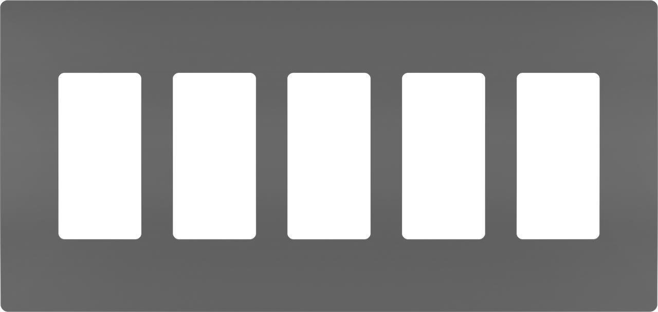 RWP265BK - radiant® 5-Gang Screwless Wall Plate, Black