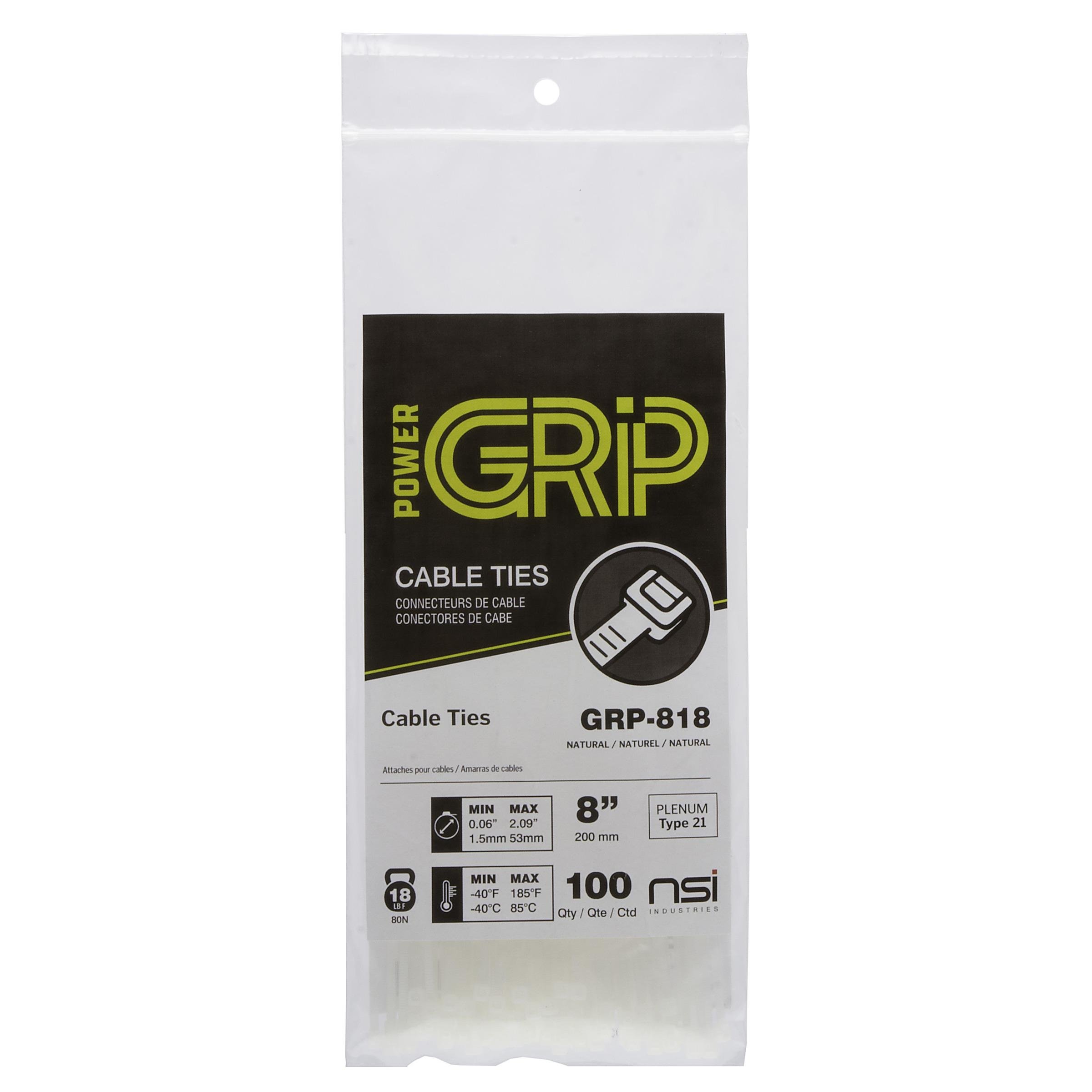 Picture of GRP-818 - 8”, Natural General Purpose 18lb Cable Ties, 100 Pack