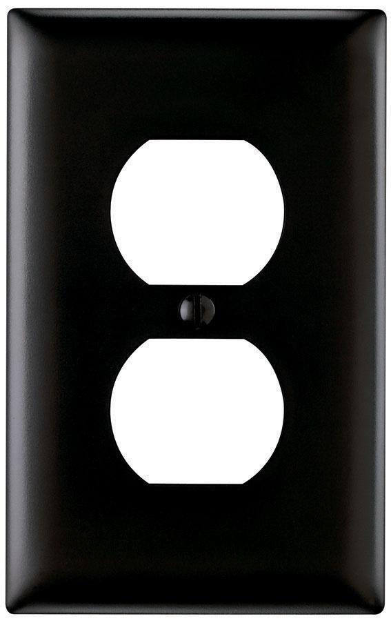 TP8-BK - TradeMaster® 1-Gang Nylon Wall Plate, Duplex Receptacle Openings, Black