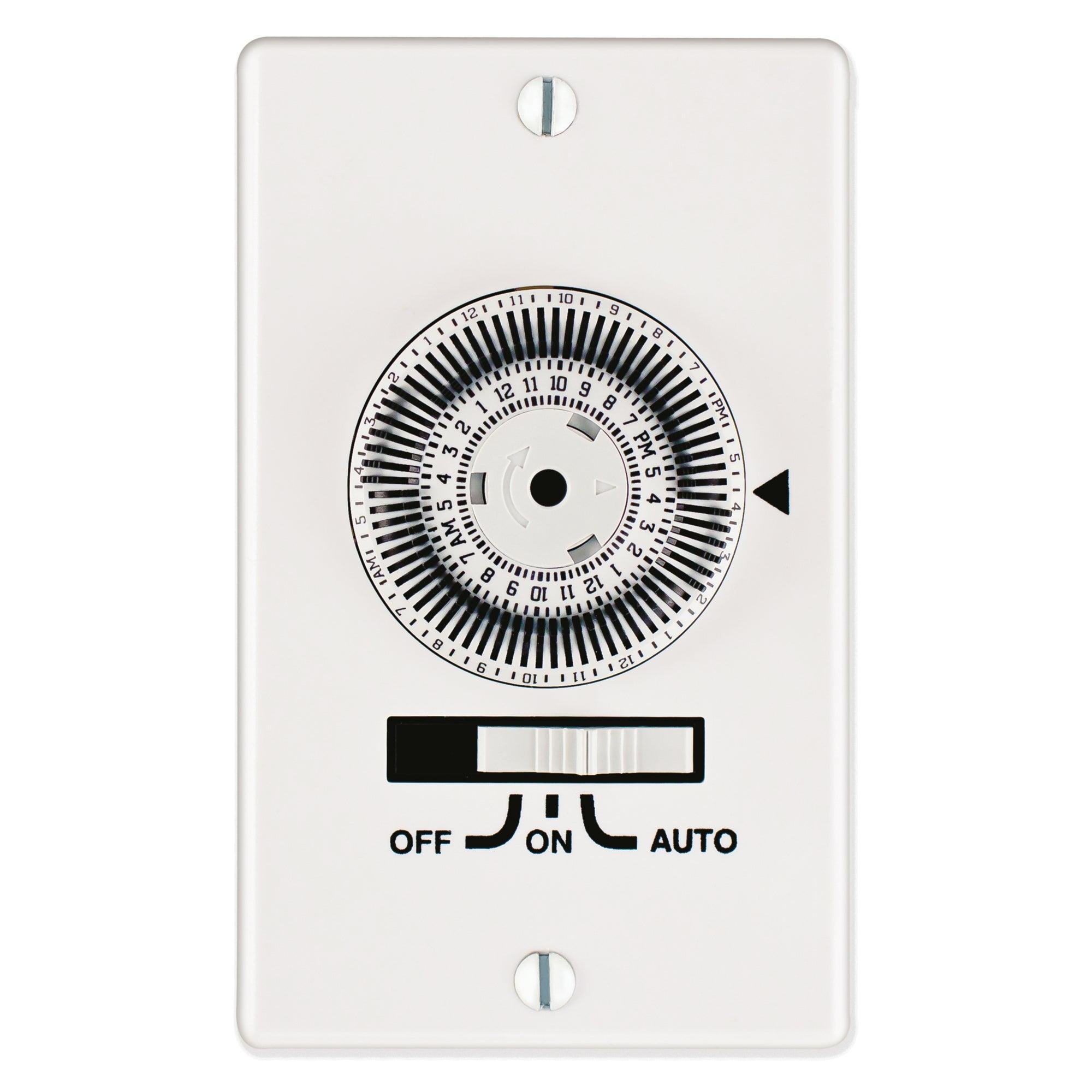 KM2ST-1G - 24-Hour Heavy-Duty Mechanical In-Wall Timer, Timer Only, 120 VAC, 20A, 1 Gang, SPST, White