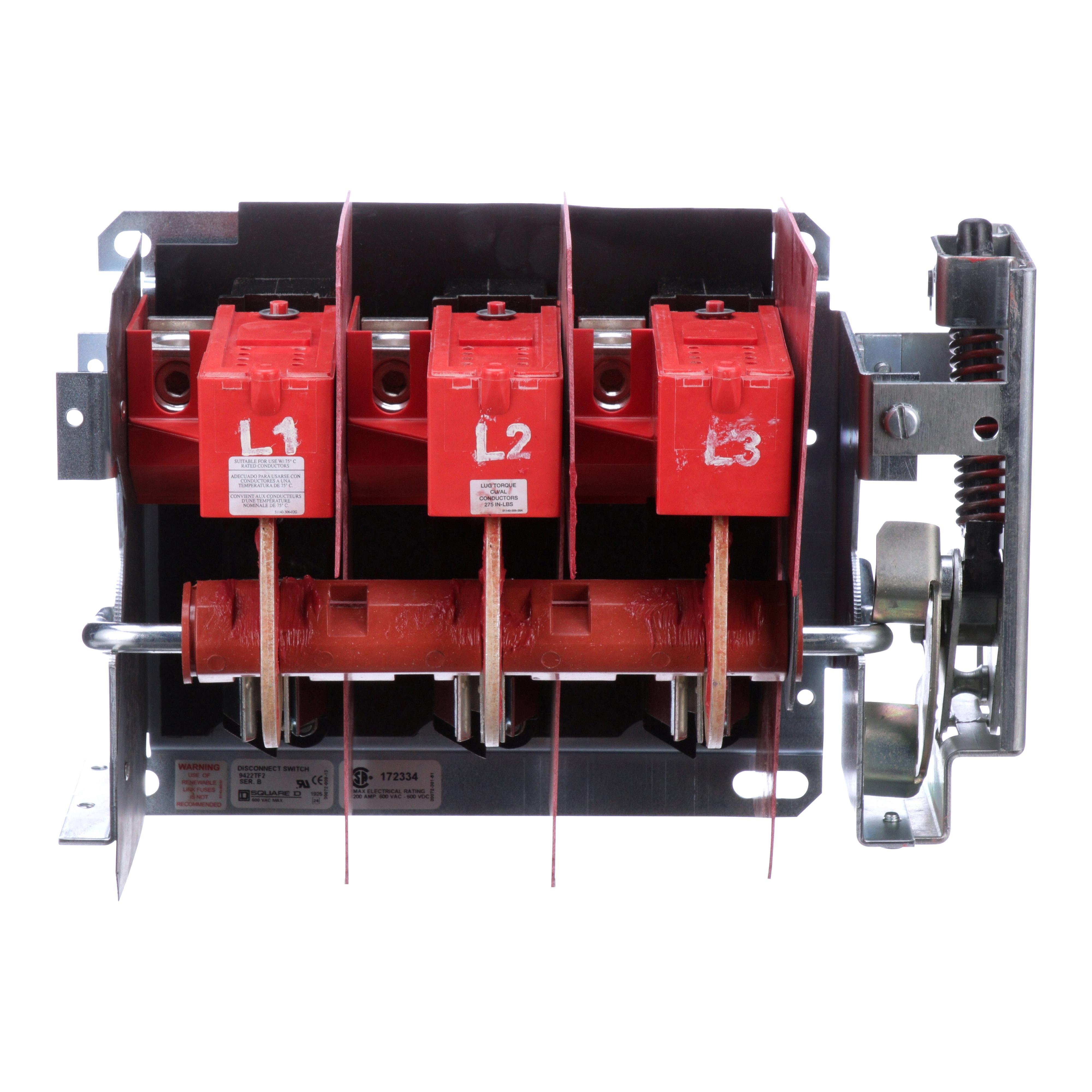 Picture of 9422TF2 - Operating mechanism, flange mounted, variable depth, 200A, 600V, H, K, J, R fuseholder, switch mechanism