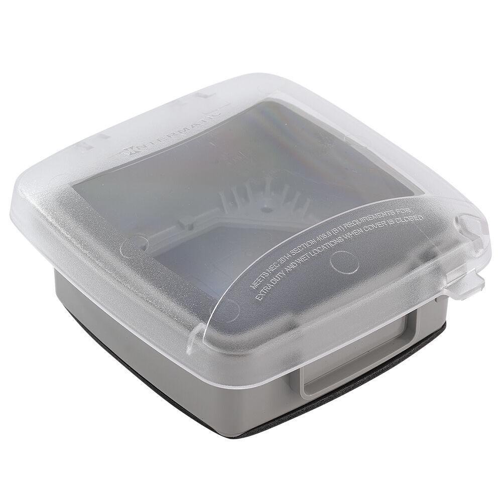 WP5220C - Extra-Duty Plastic In-Use Weatherproof Cover, Double-Gang, Vrt, 2.25" Clear