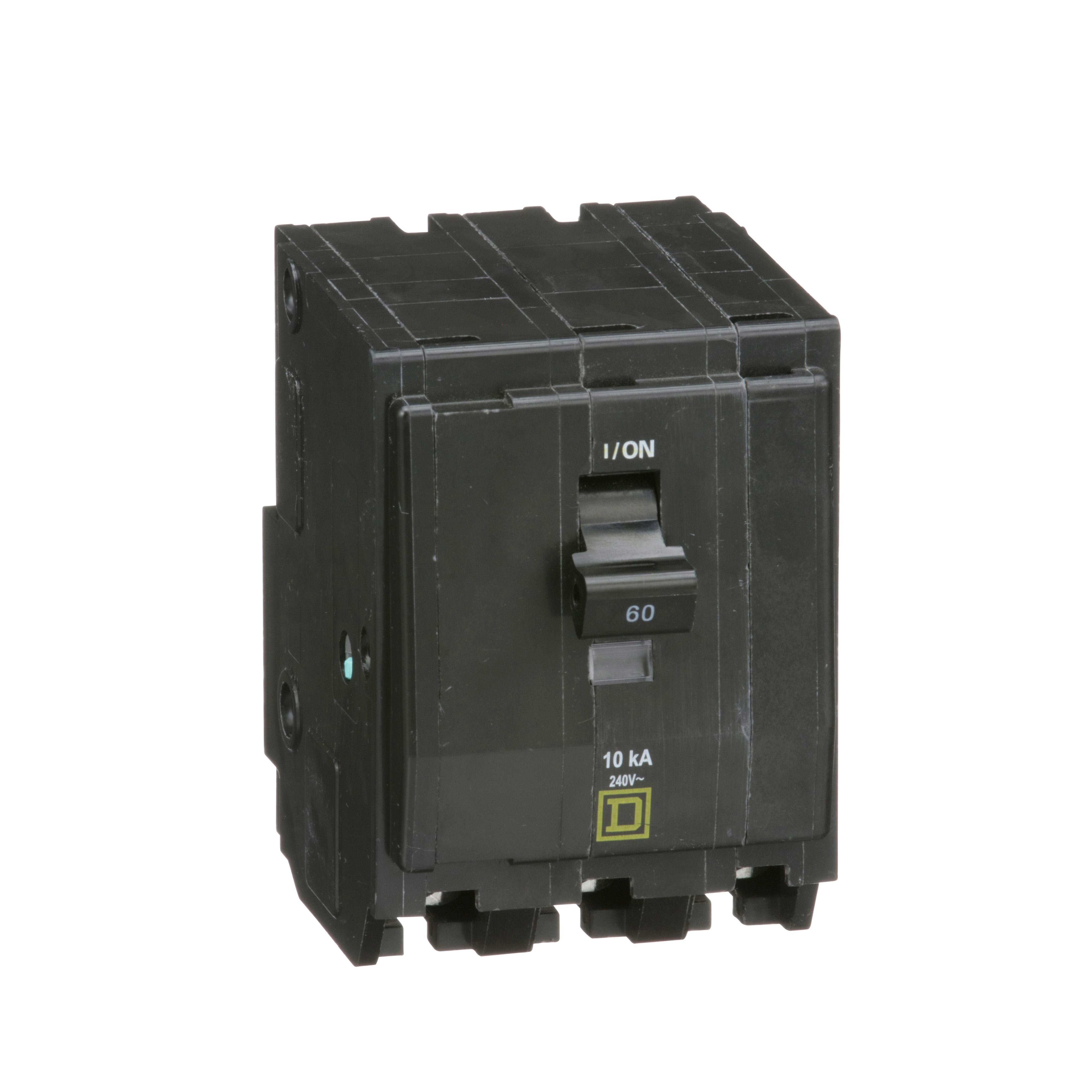 QO360 - Mini circuit breaker, QO, 60A, 3 pole, 120/240VAC, 10kA, plug in