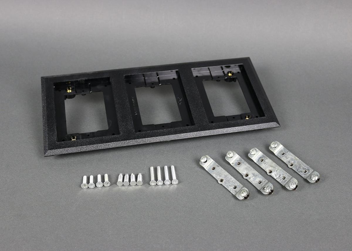 837PCC-BLK - Omnibox® Triple Gang Rectangular Black Plastic Carpet Flange